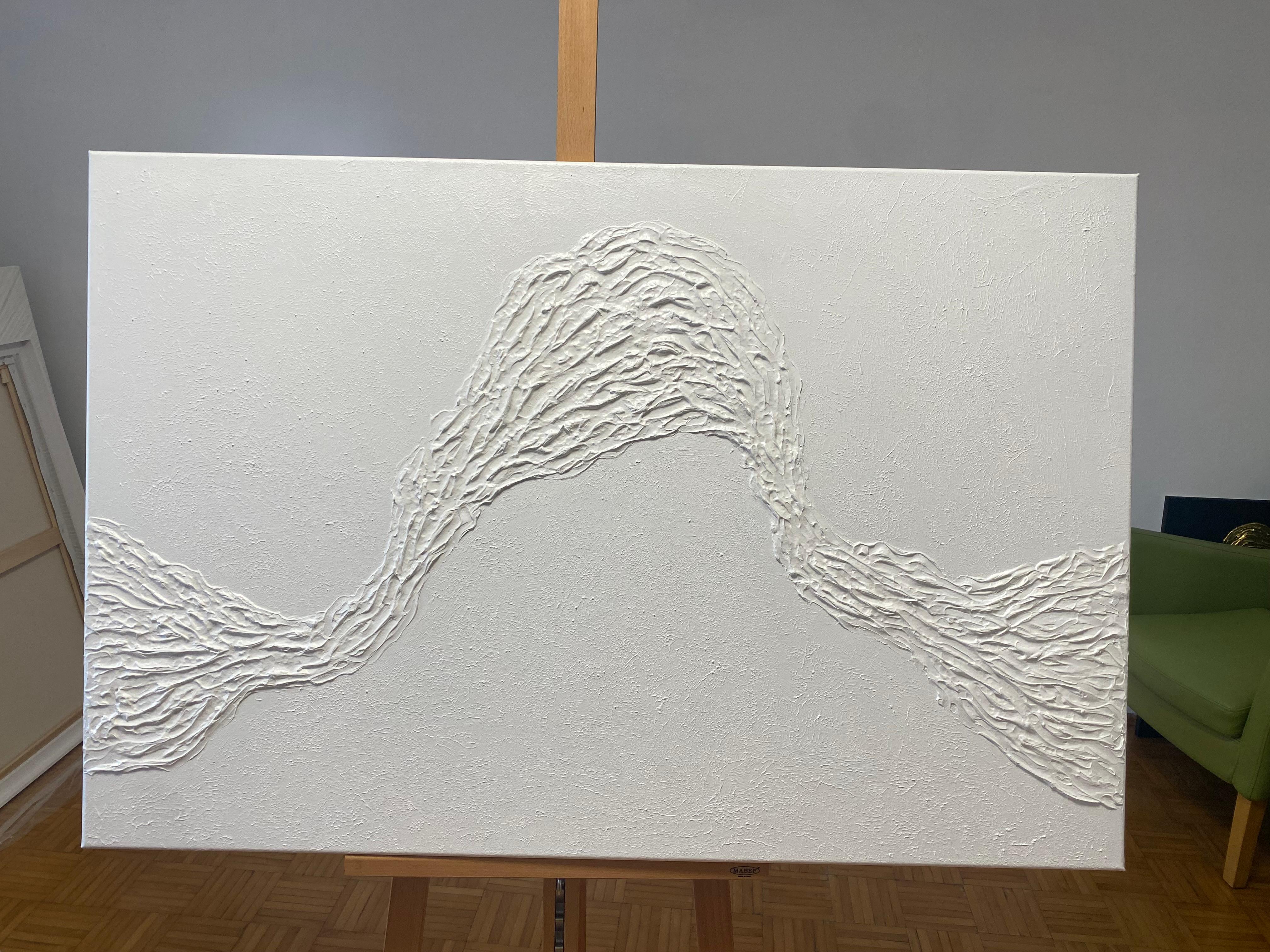 White Ocean Waves - abstract in 3D, textured For Sale 4