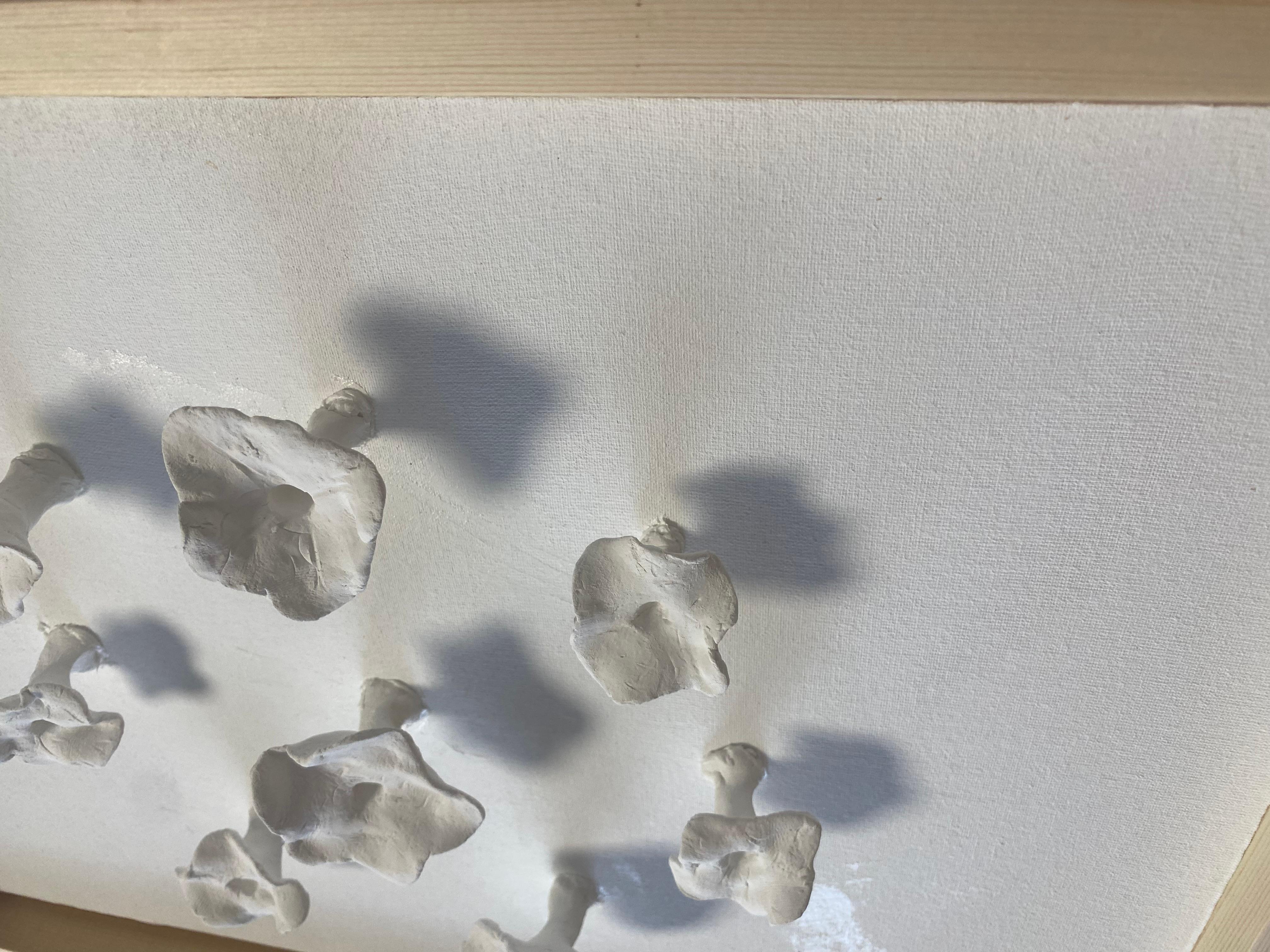 Series “White Flowers 2” - 3D, Ceramic , clay, wall sculptures For Sale 7
