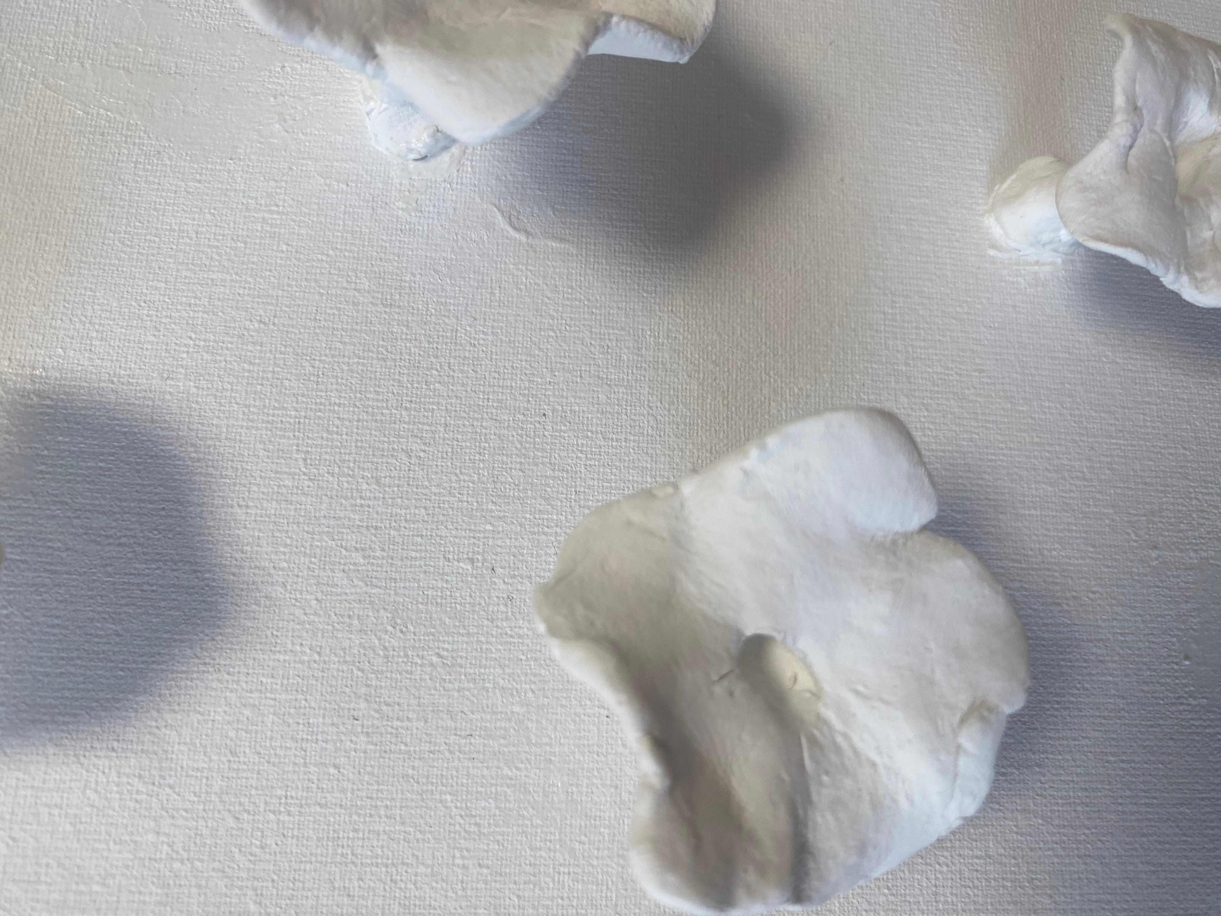 Series “White Flowers 2” - 3D, Ceramic , clay, wall sculptures For Sale 1