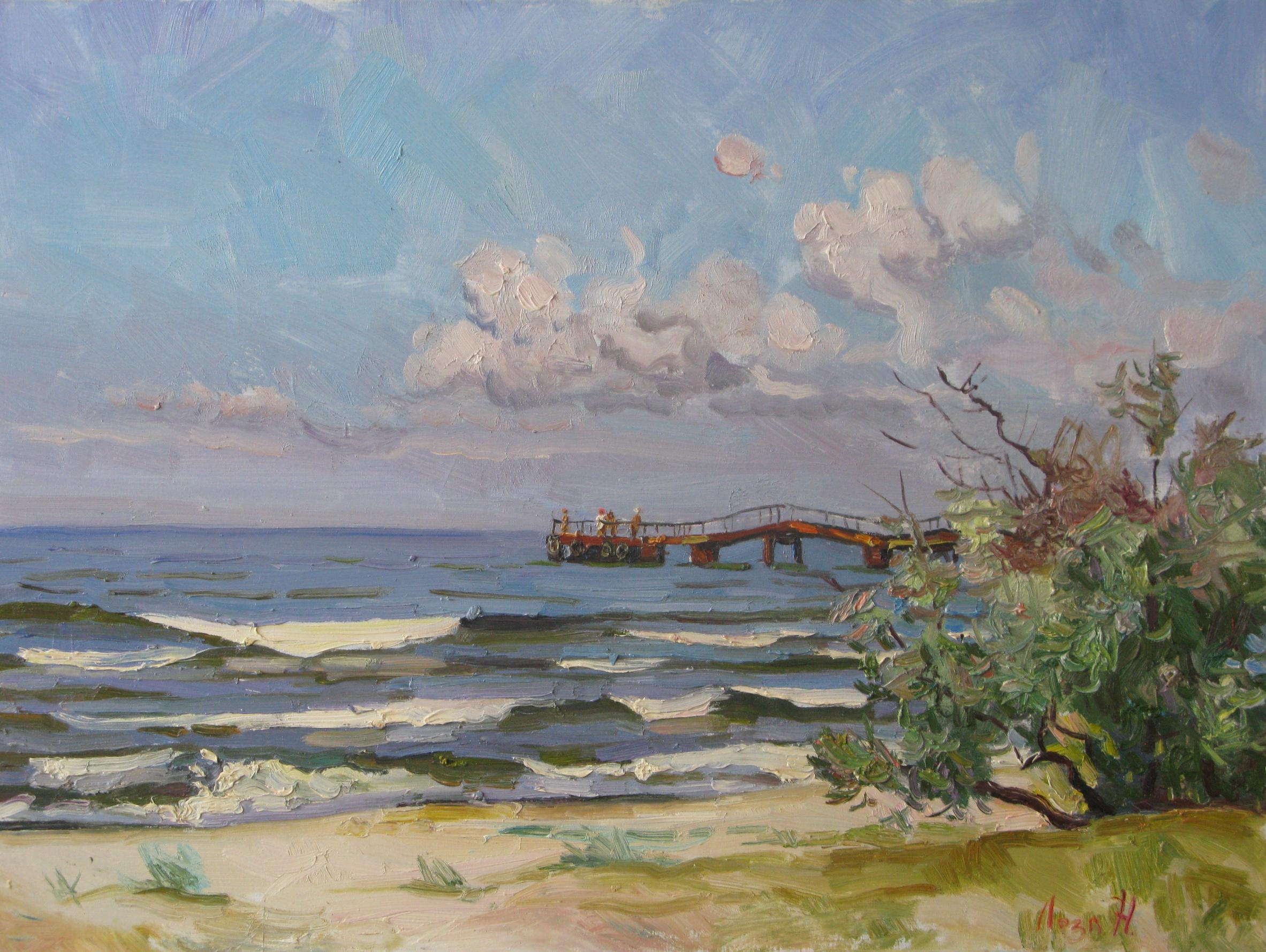 Nataliia Loza Landscape Painting - "Storm and the Olive Tree"
