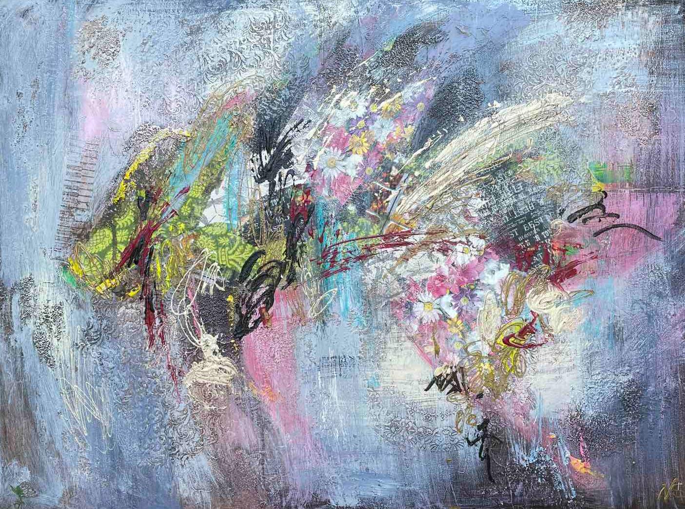  Nataliia Svitlychna Abstract Painting - Flew together