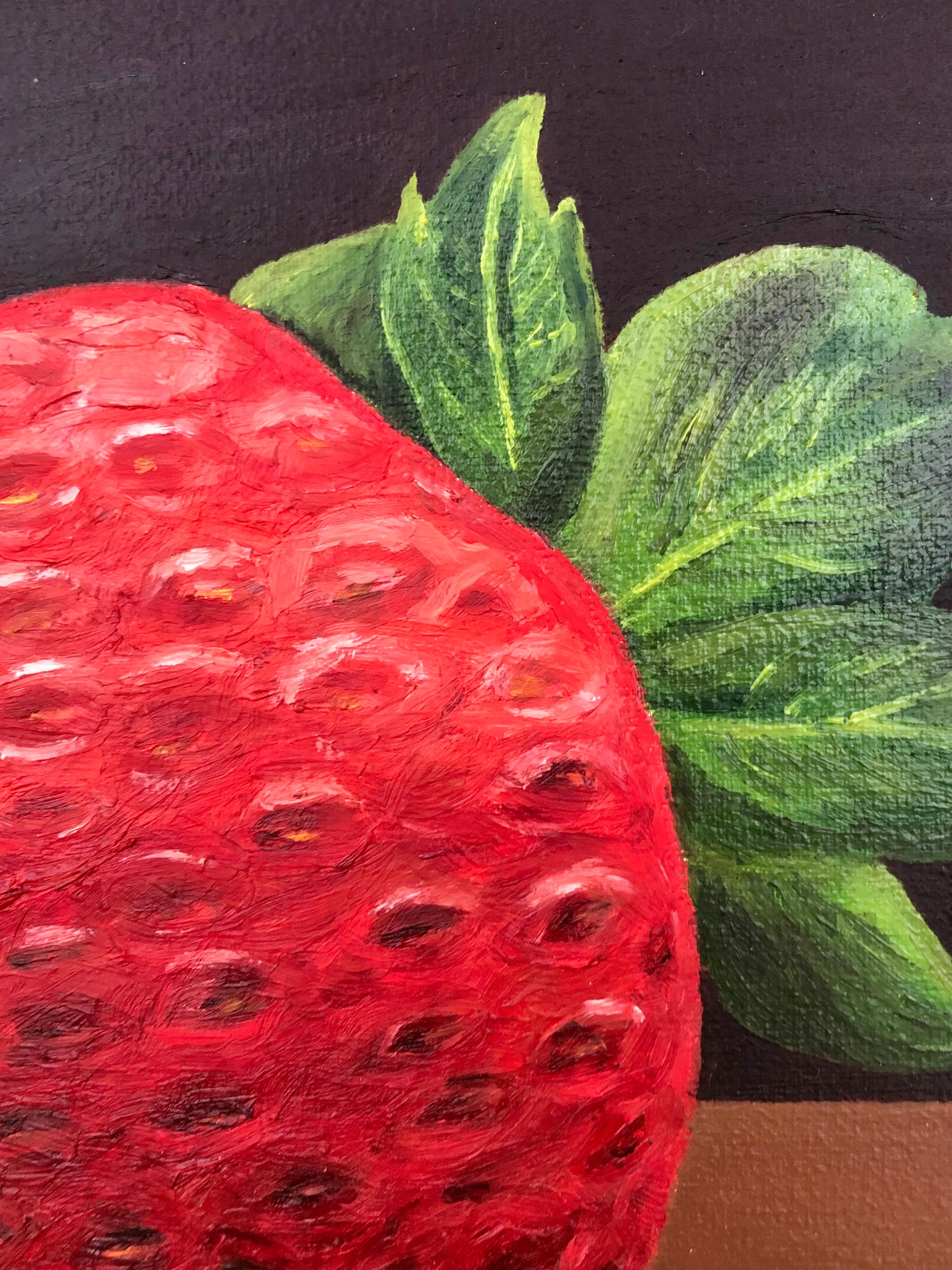 “Just strawberry”) - Painting by Nataliia Zhuravlova