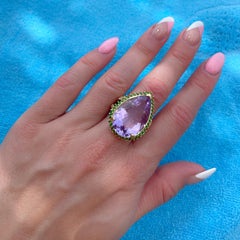 19-Carat Amethyst, Chrome Diopside and Quartz Cocktail Ring