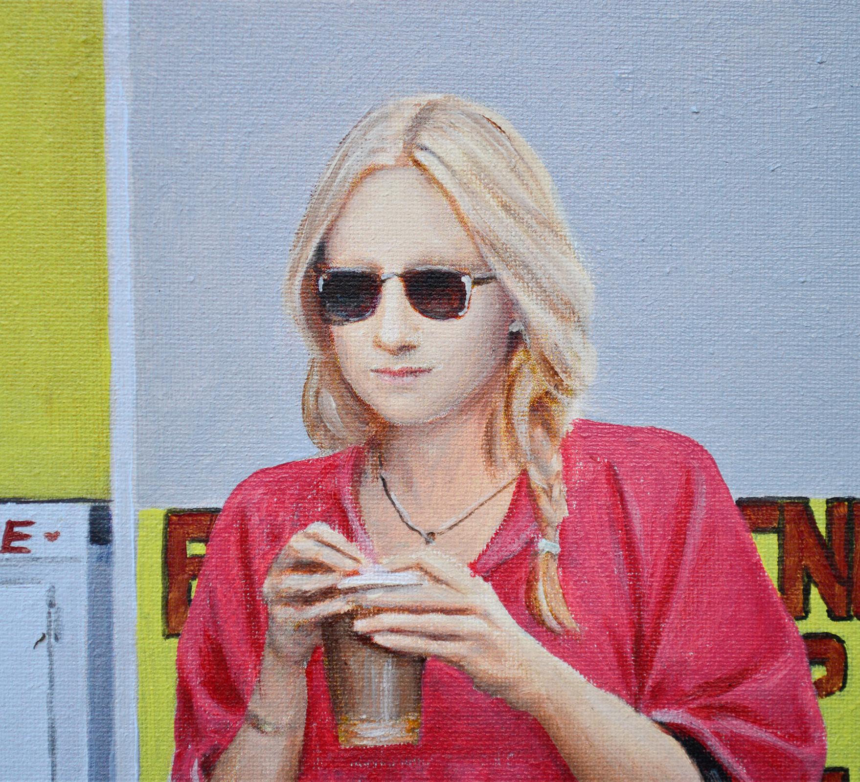 Americano con leche - Painting Realista de Nataliya Bagatskaya