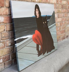 "Black Sea Painting" Acrylic on Canvas, Signed, Surrealism