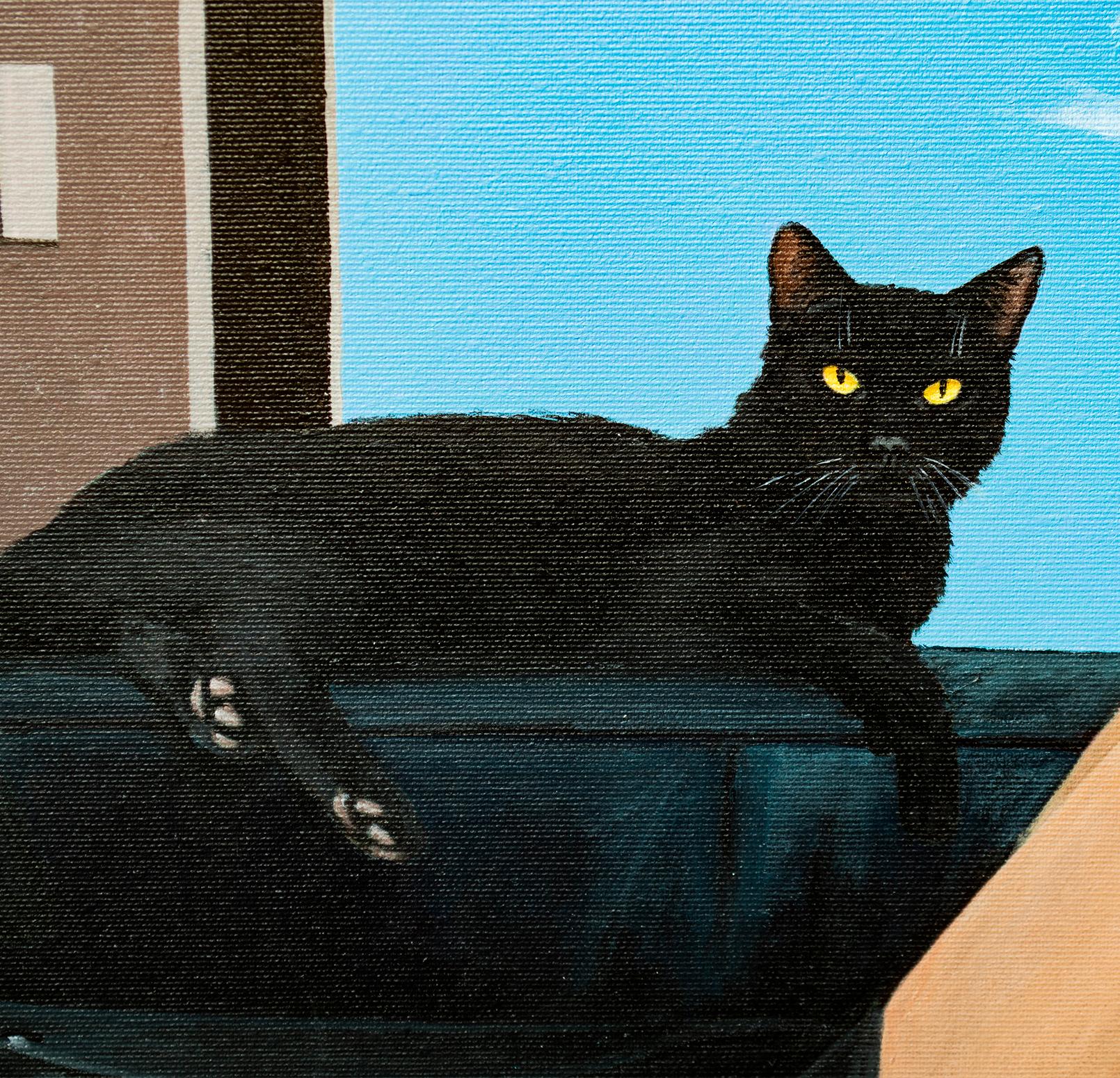Terapia con gatos - Painting Realista de Nataliya Bagatskaya