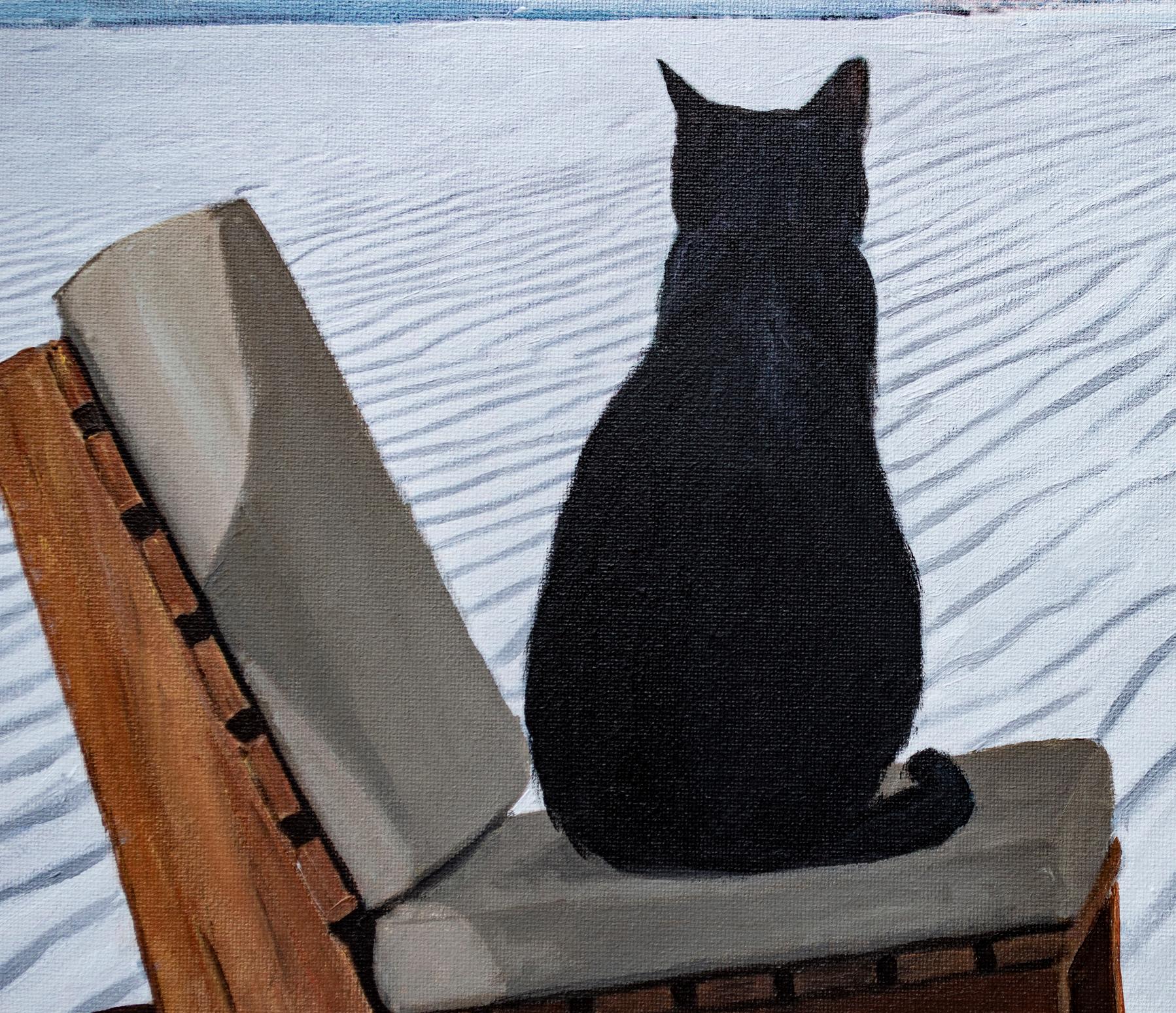 Club de l'informatique dématérialisée - Bleu Figurative Painting par Nataliya Bagatskaya