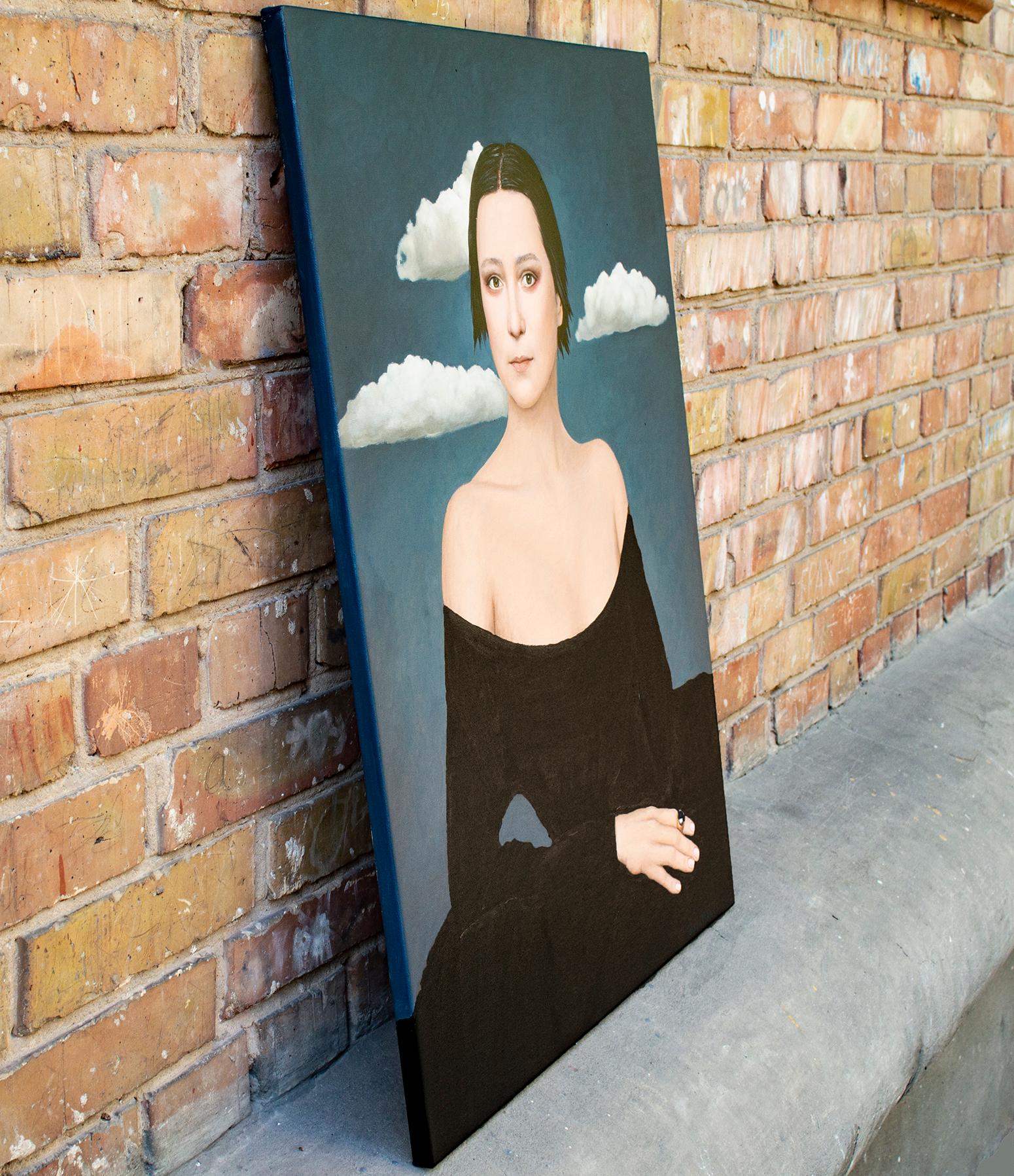 Cloudlets (Schwarz), Portrait Painting, von Nataliya Bagatskaya