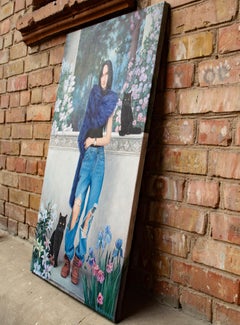 Contemporary Gemälde mit Mona Lisa "Frühling"