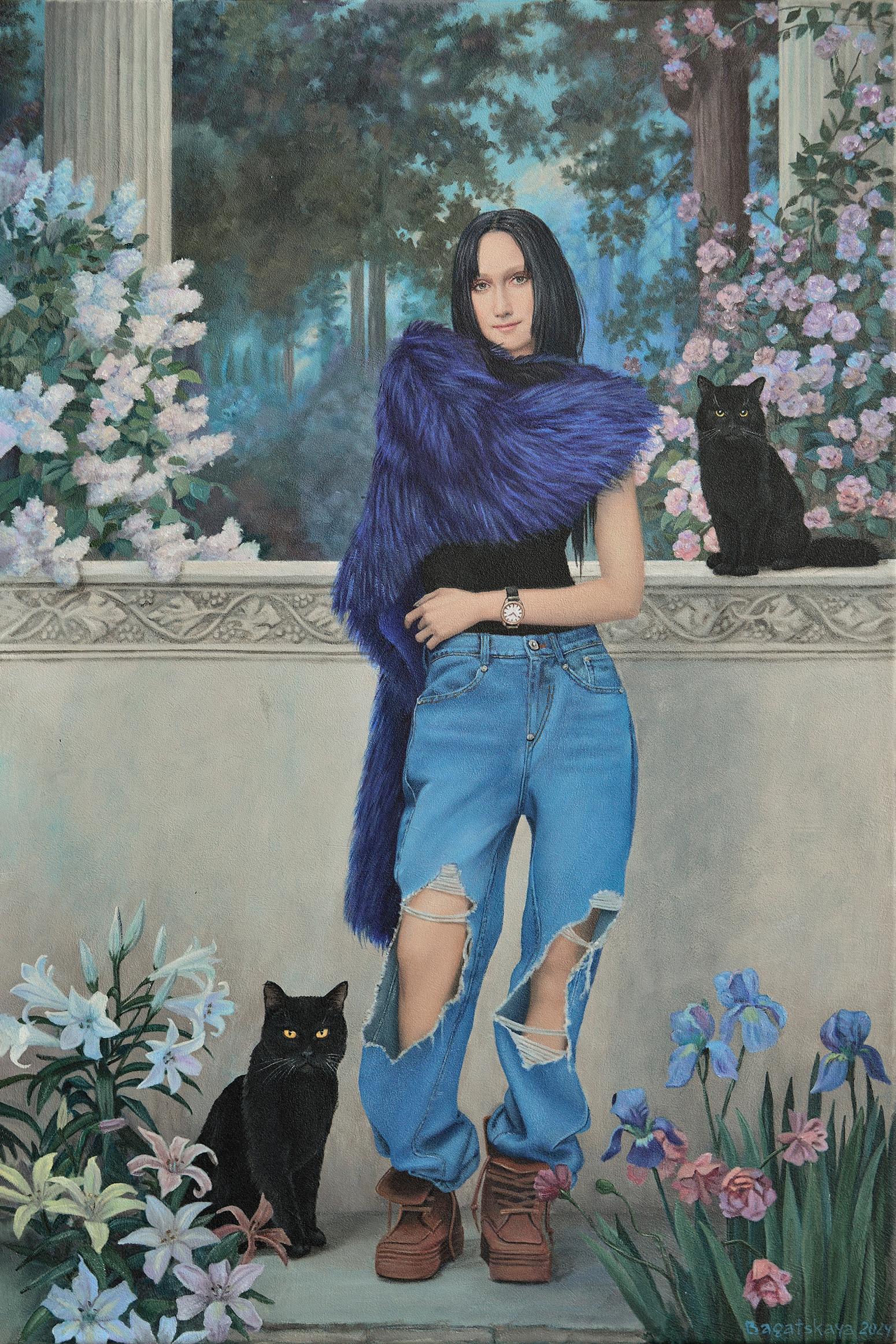 Nataliya Bagatskaya Portrait Painting - Contemporary painting with Mona Lisa "Spring"