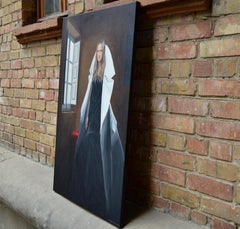 Retrato contemporáneo "Flujo del tiempo en la ventana"