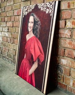 Holiday Dress Acrylic Painting, Figurative Realism, 80x70 cm