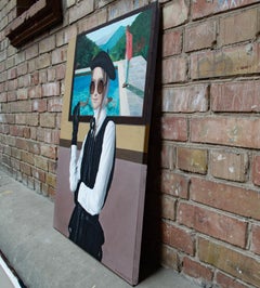 Ritratto contemporaneo "Guanti di pelle neri"