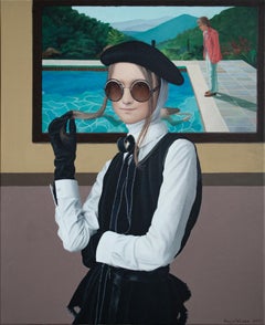 Contemporary portrait "Вlack Leather Gloves"