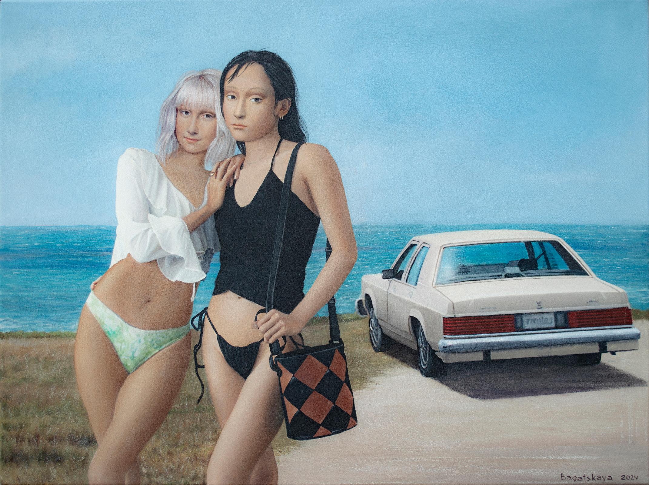 Portrait Painting de Nataliya Bagatskaya - Retrato contemporáneo "Cerca del mar"