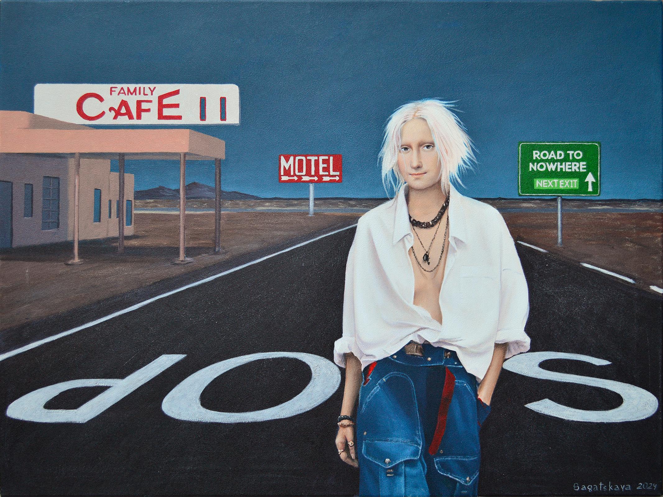 Figurative Painting de Nataliya Bagatskaya - Retrato contemporáneo "¡Alto!"