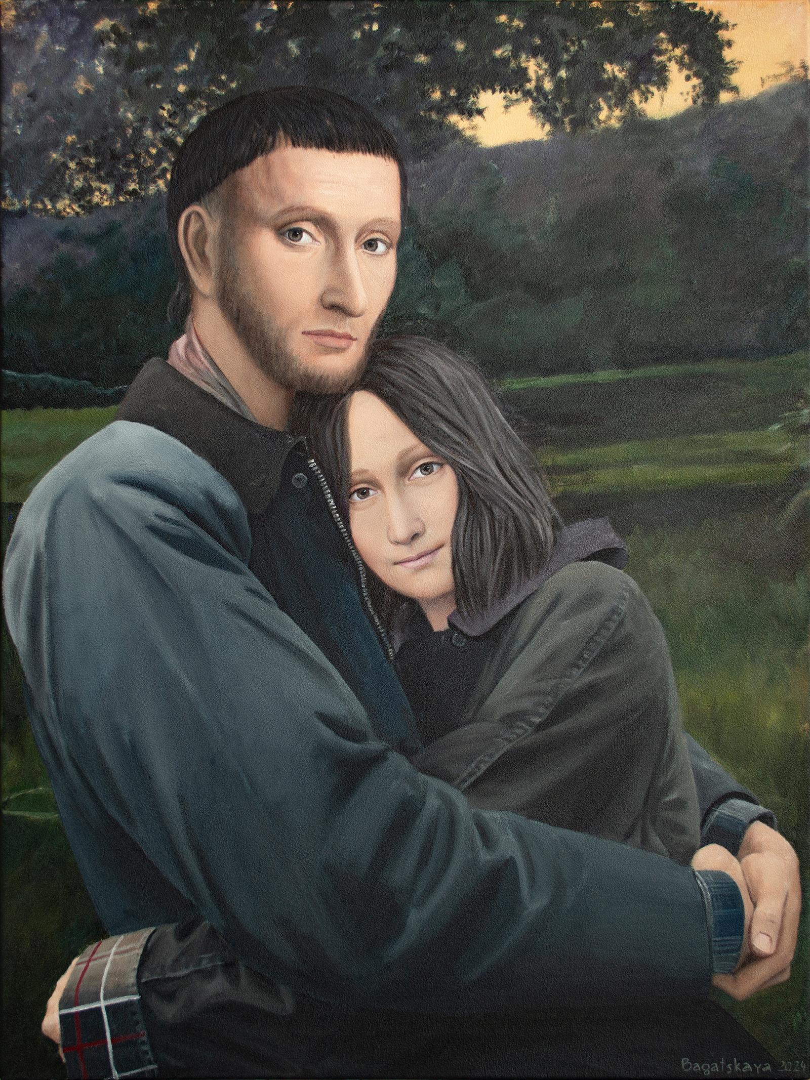 Nataliya Bagatskaya Portrait Painting - Contemporary portrait "Together"
