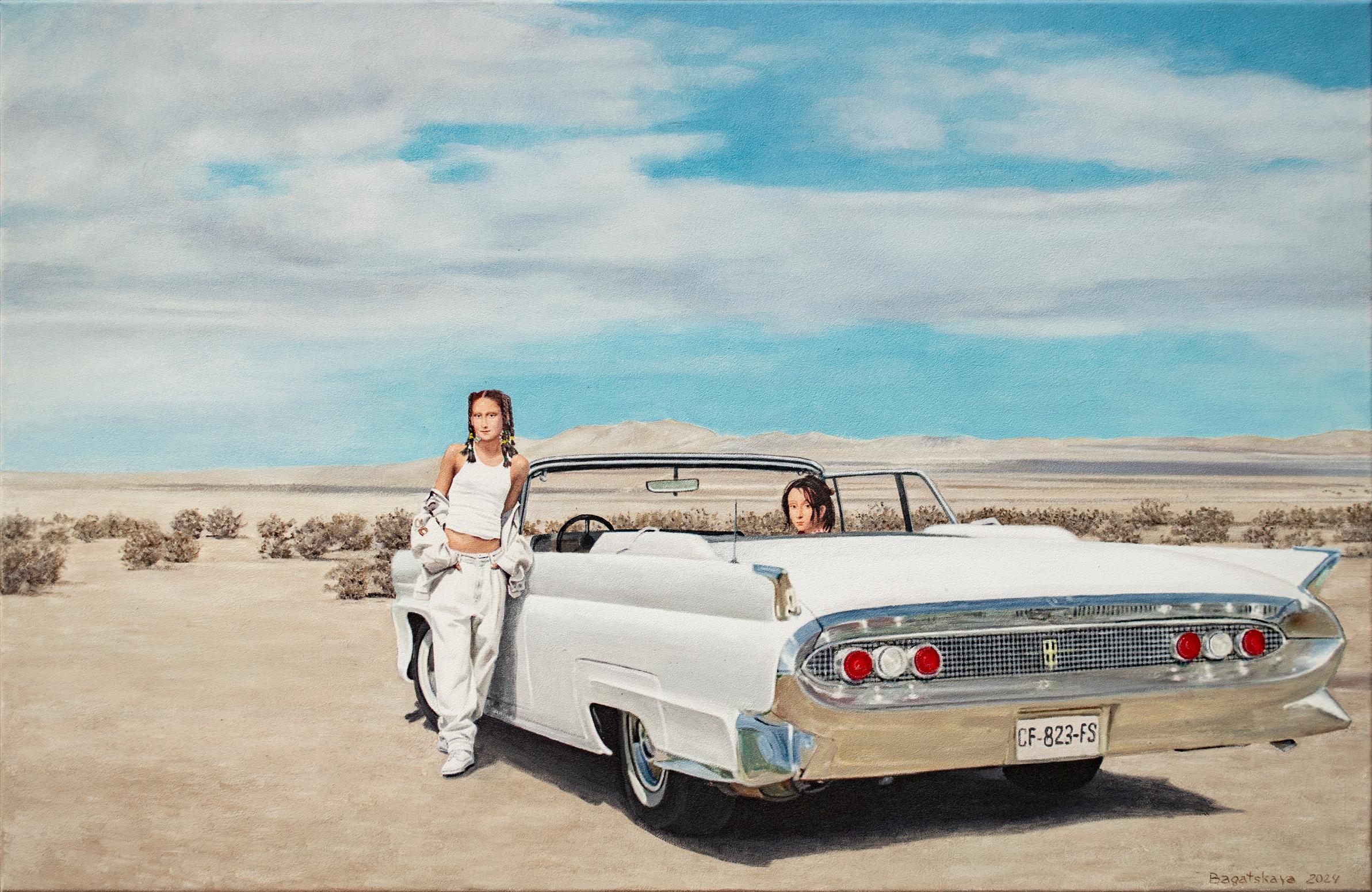 Nataliya Bagatskaya Figurative Painting - Contemporary portrait "White Lincoln"