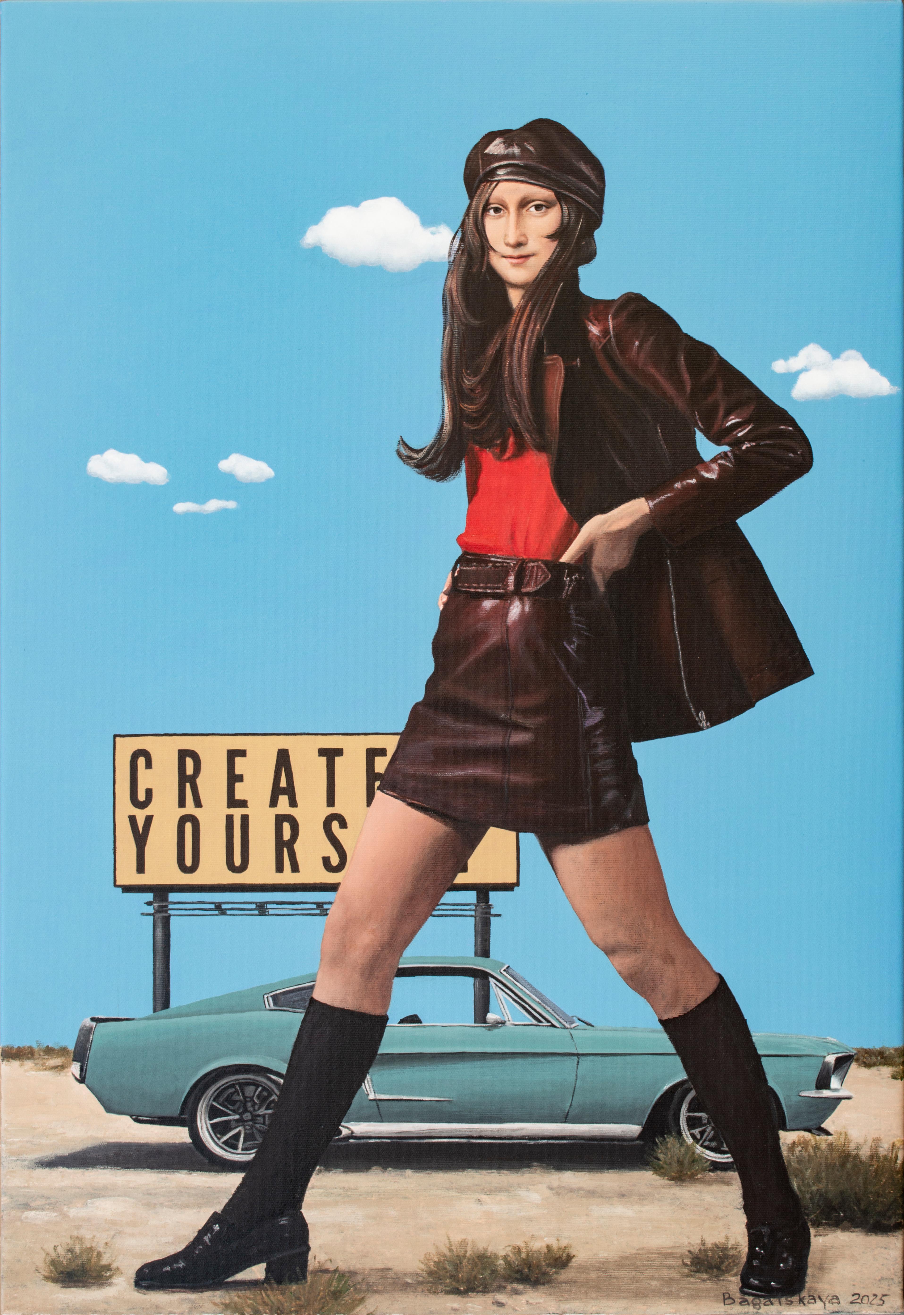 Create Yourself Acrylic Painting, Realist Style, Signed, 80x55 cm