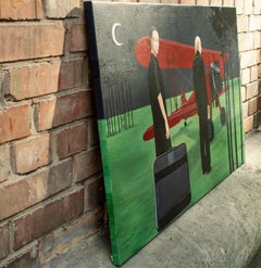 "Departure Without Map" Realist Acrylic Painting on Canvas, Signed