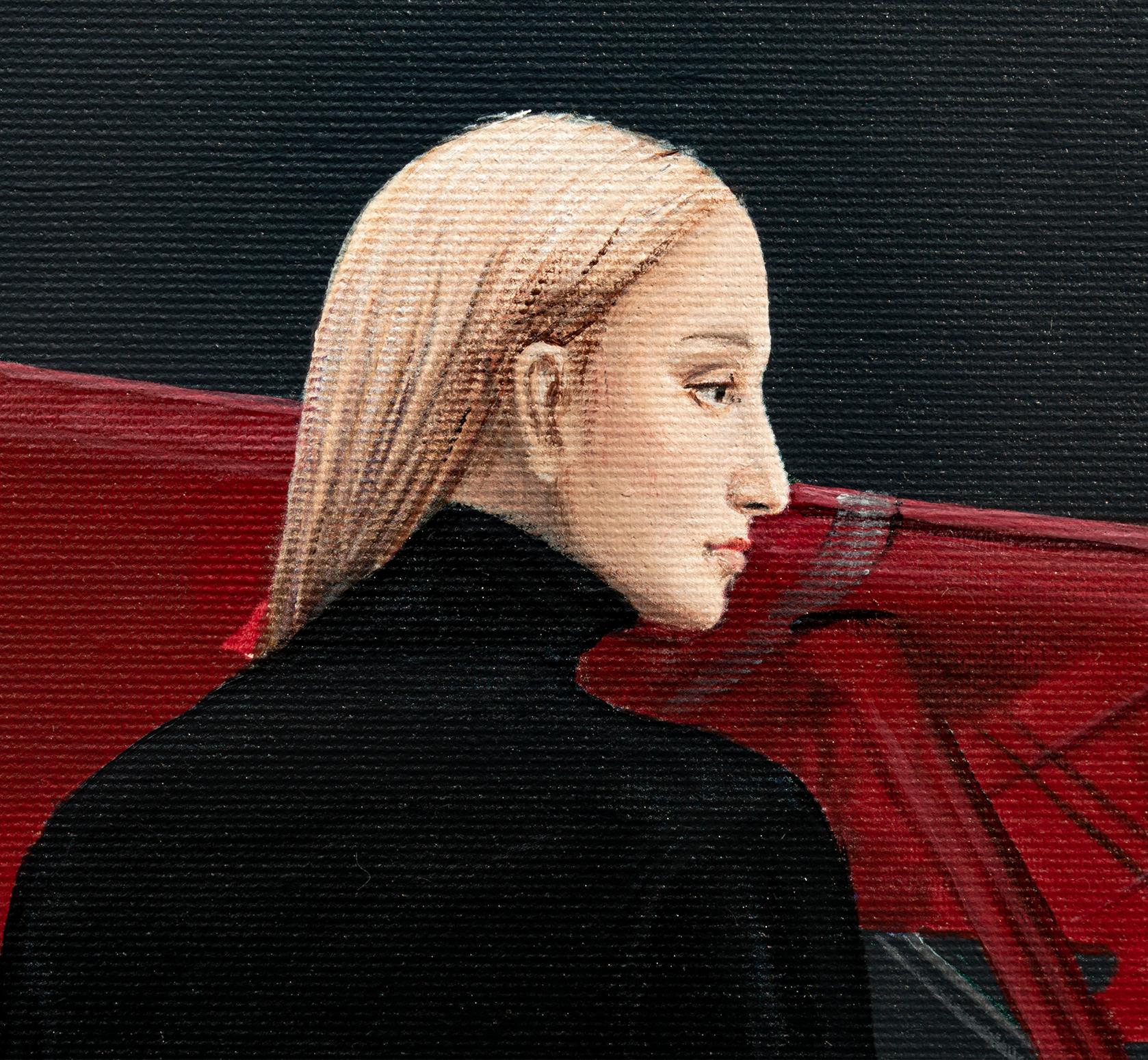 Departure Without Map - Black Figurative Painting by Nataliya Bagatskaya