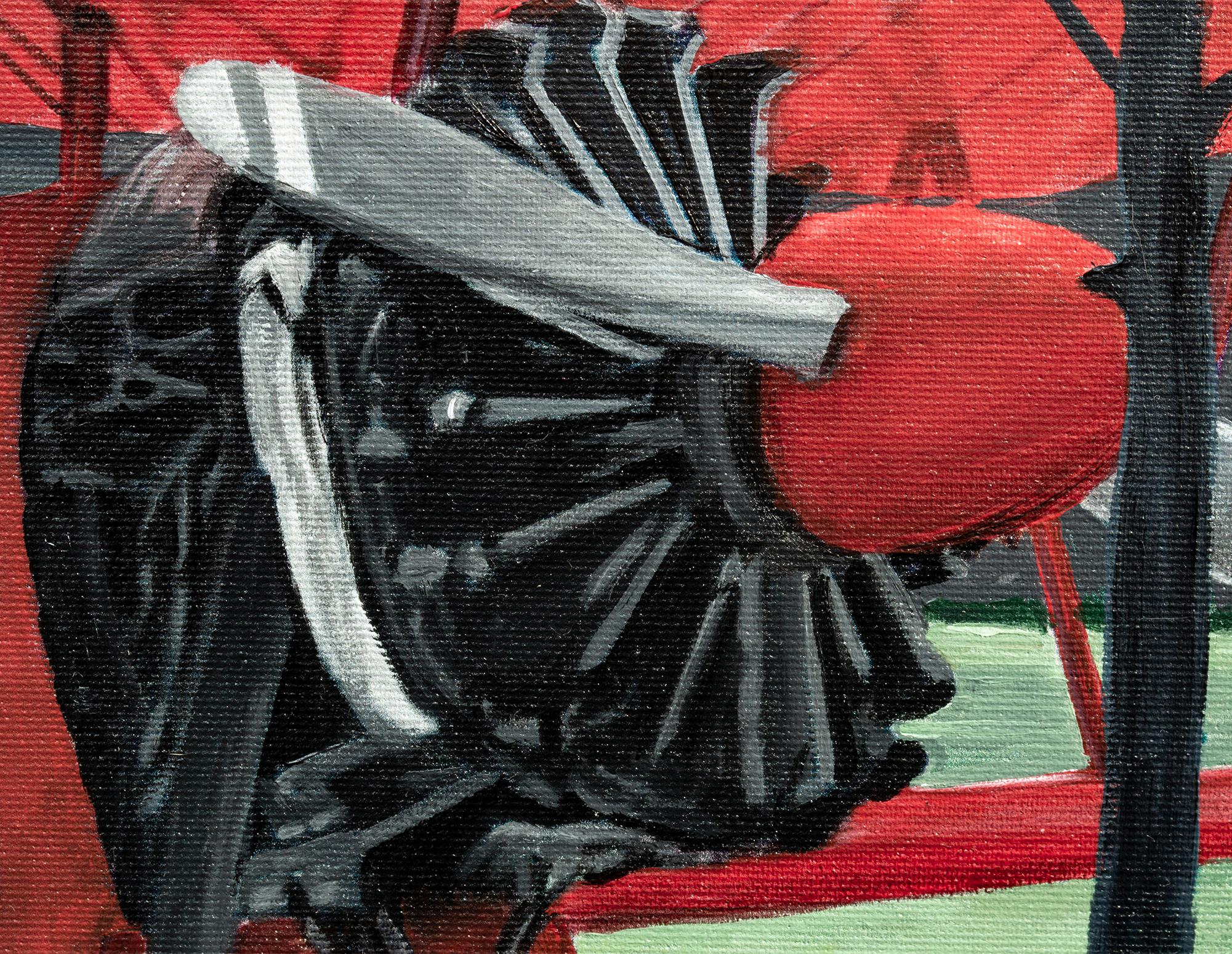 

Beneath a crescent moon, two figures dressed in black stand beside a vivid red biplane, captured in the stillness before departure. One glances back toward us, bridging viewer and story, while the other faces the plane, fixed on what lies ahead. A
