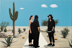 Dress Code: Desert Painting, Figurative, Signed, 70x105 cm
