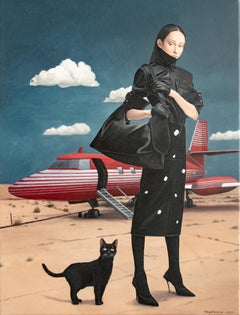 "Elvis’s JetStar" Painting, Contemporary Acrylic on Canvas, Signed
