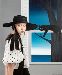 Pausa Emocional Pintura Acrílica, Estilo Figurativo, 90x75 cm