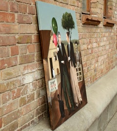 Ospite per sempre: Pittura acrilica figurativa su tela, firmata