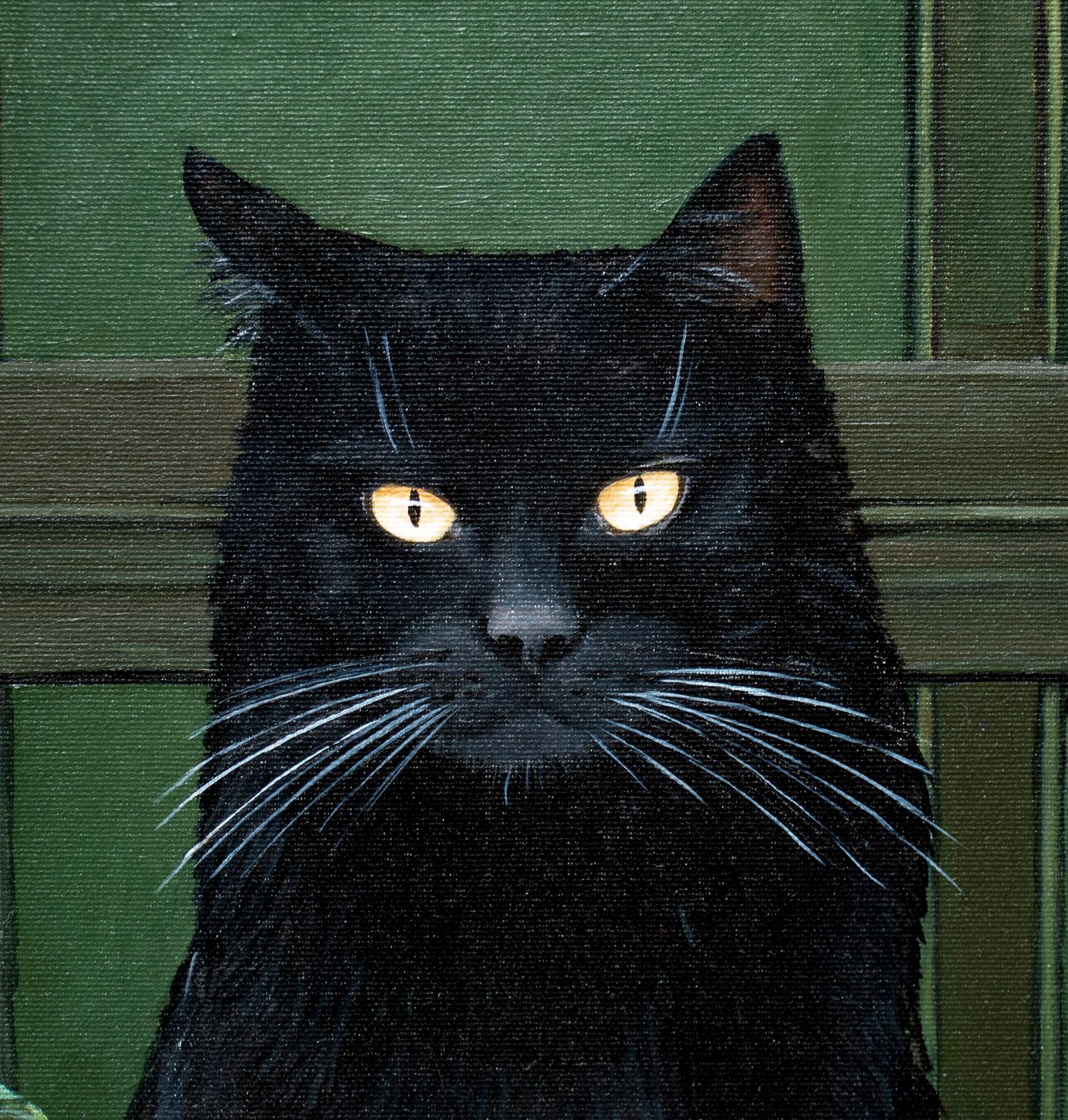 On a besoin de moi à la maison - Noir Figurative Painting par Nataliya Bagatskaya