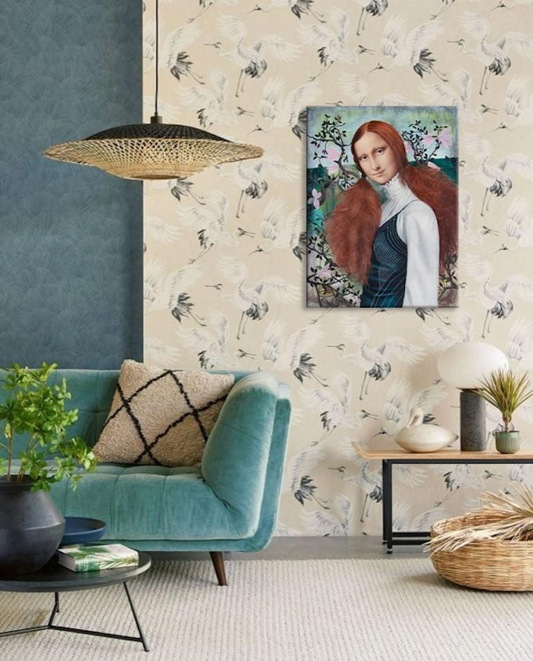The artwork is done in mixed media. Italian fine-grained cotton to Unico and Dutch acrylic paints Amsterdam were used in work. Finish - satin varnish. The sides are painted in the background color. Additional framing is not required. From the