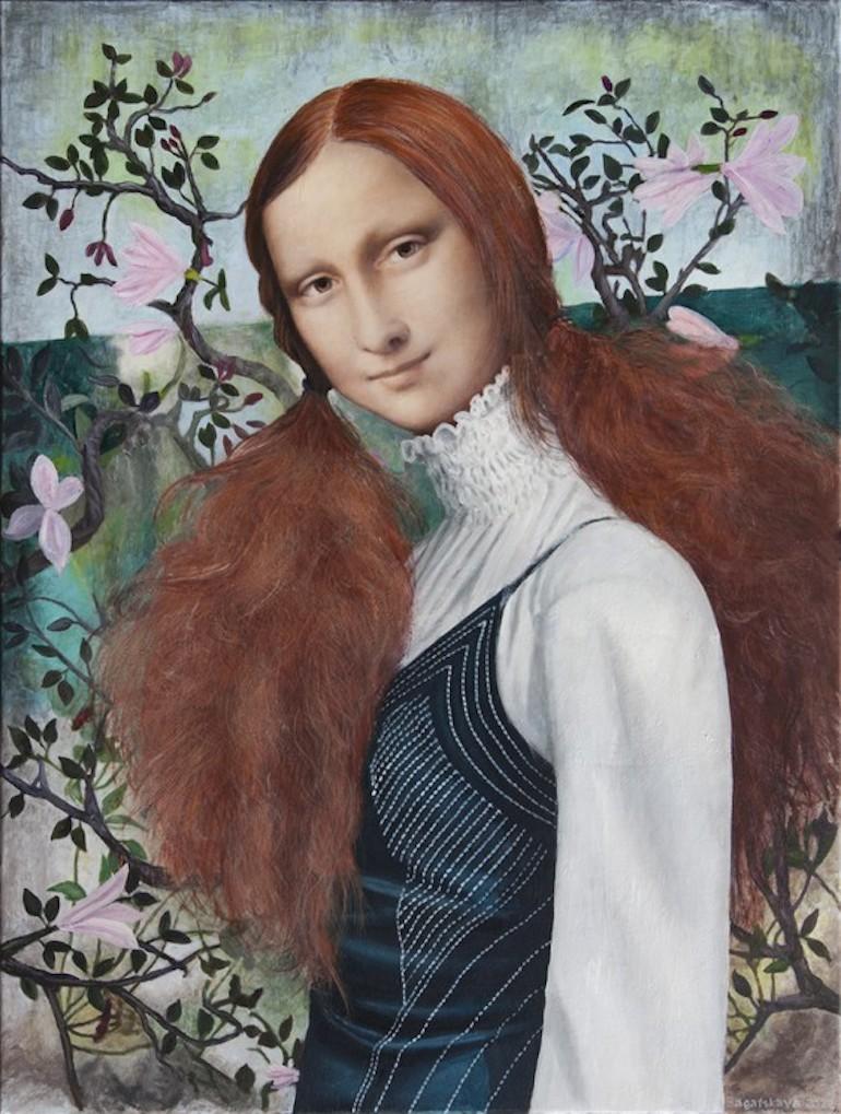 In the Magnolia Garden - Realist Painting by Nataliya Bagatskaya