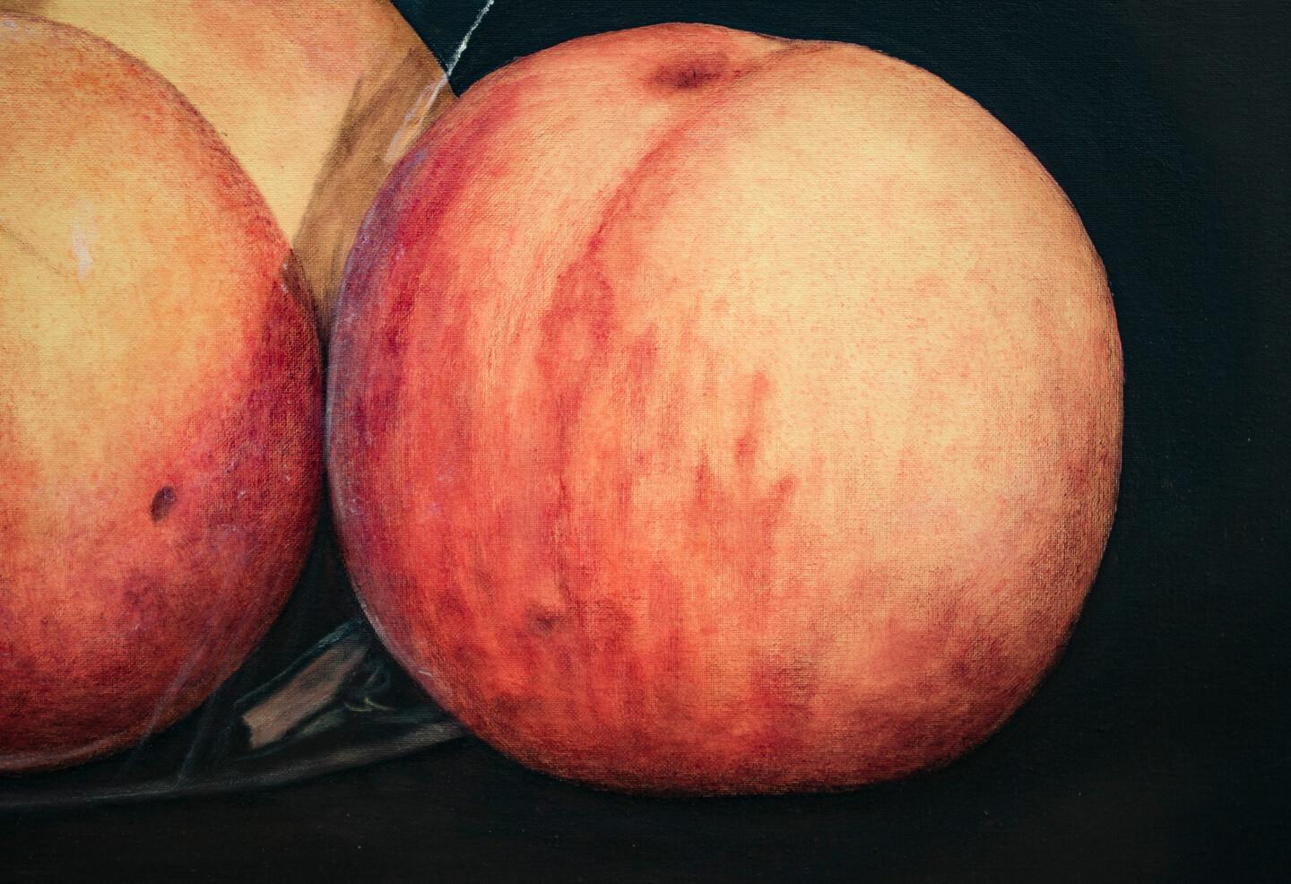 Just Tender Peaches... Acyrlic Painting by Nataliya Bagatskaya, 2021 2