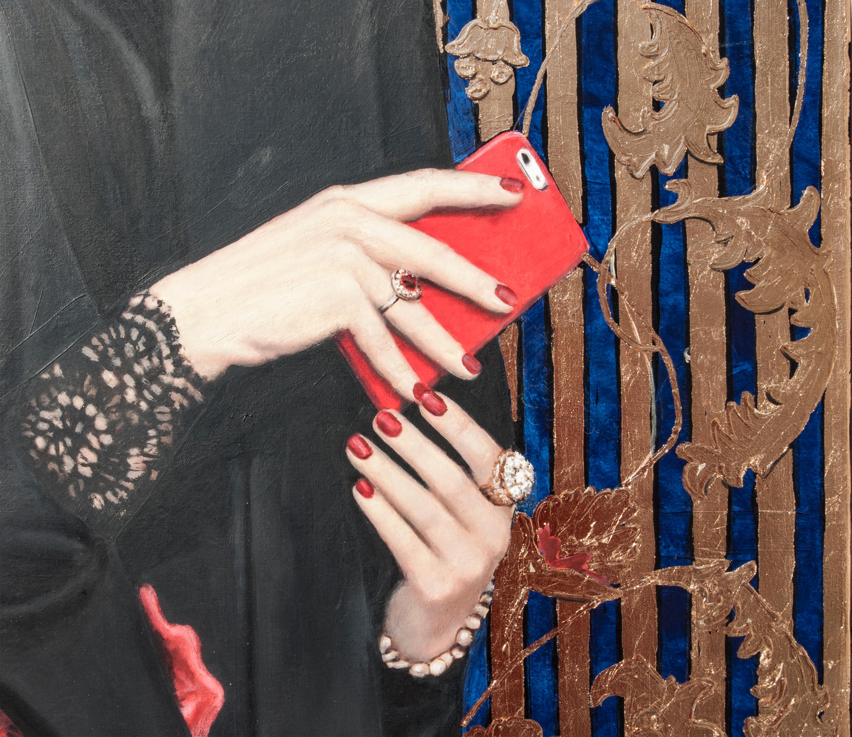 Lisa in Dolce and Gabbana - Art Deco Painting by Nataliya Bagatskaya