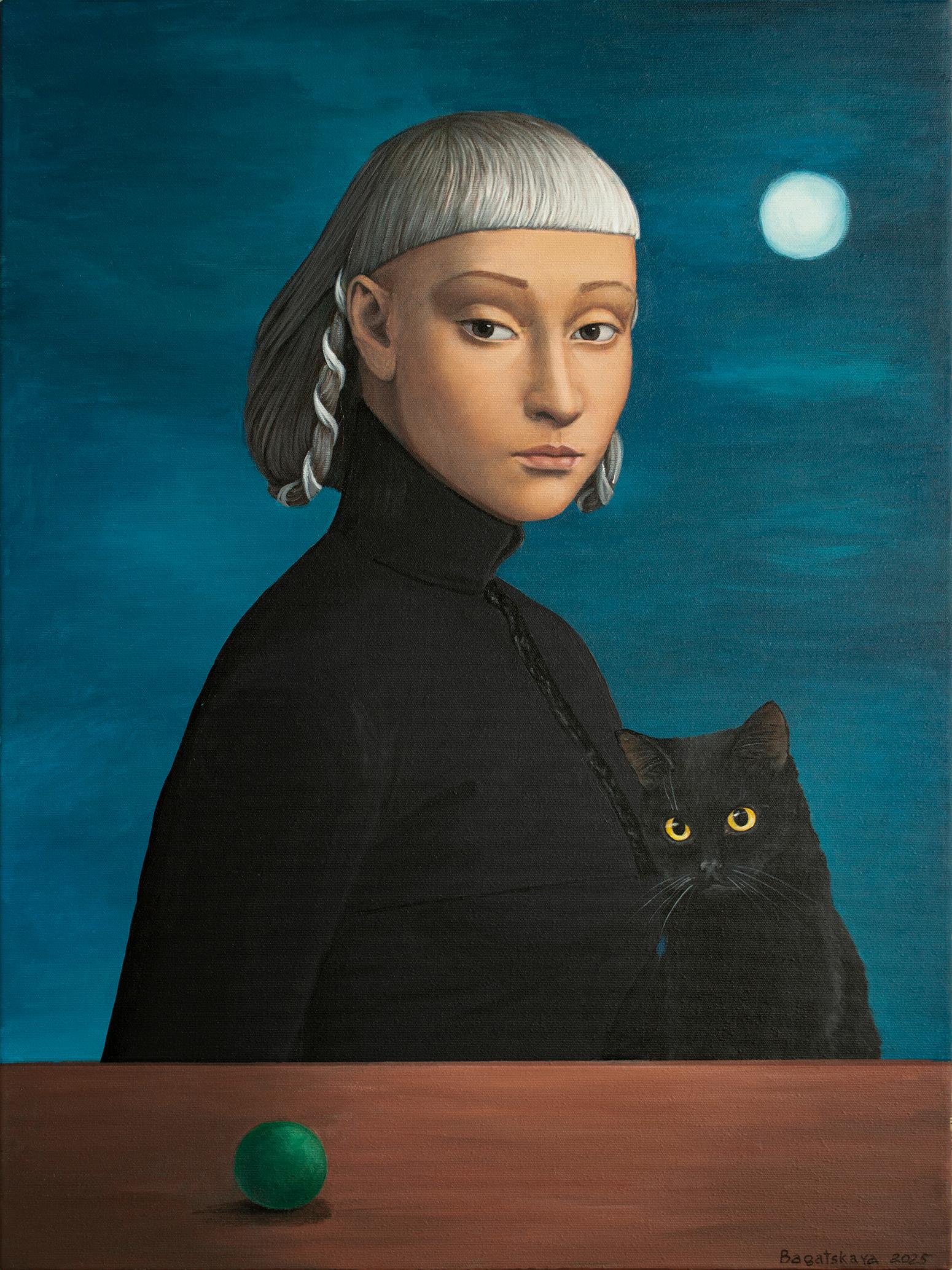 Nataliya Bagatskaya Portrait Painting – The Night Watchmans of the Universe Ball