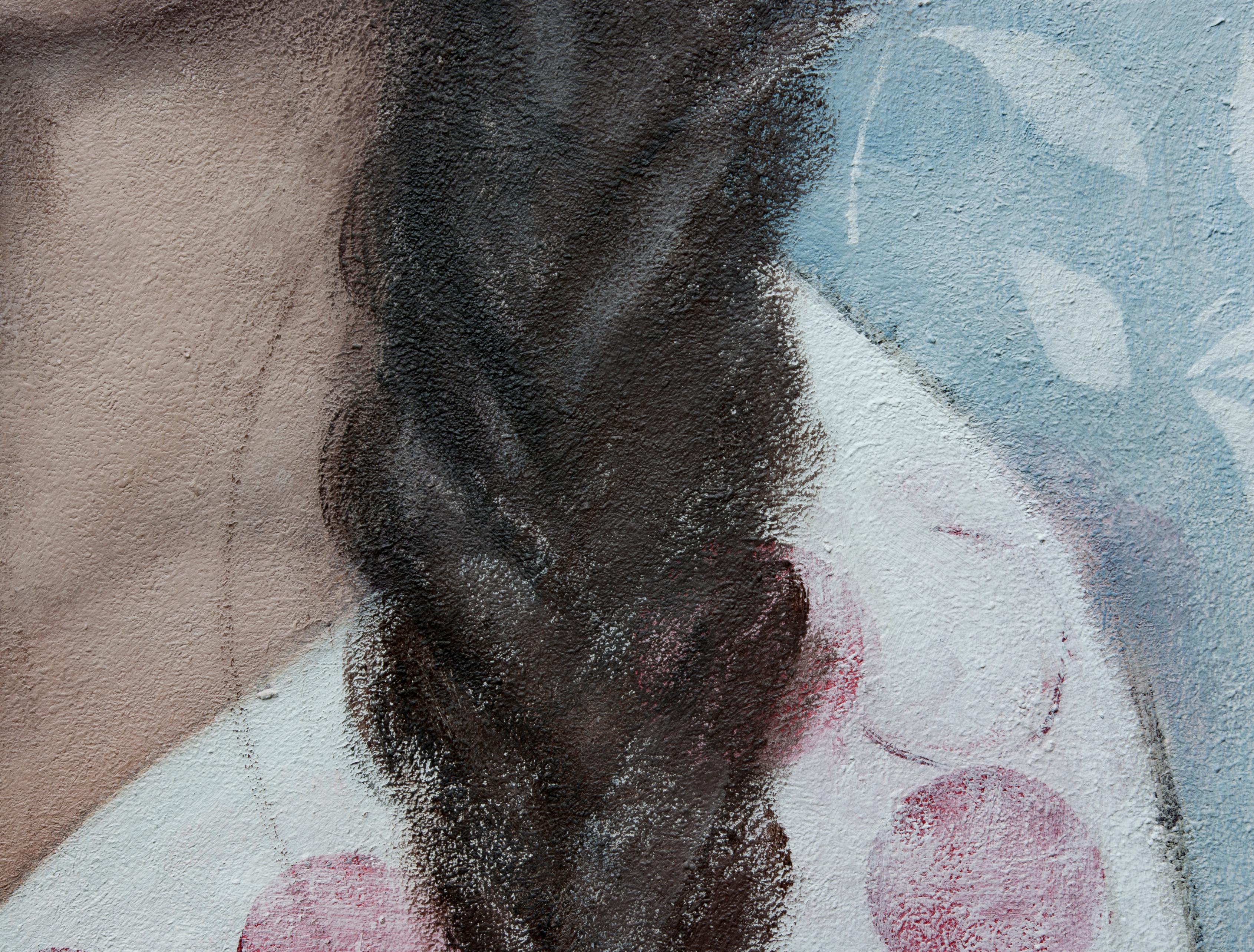 Nessun nome - Figurative Painting Grigio di Nataliya Bagatskaya
