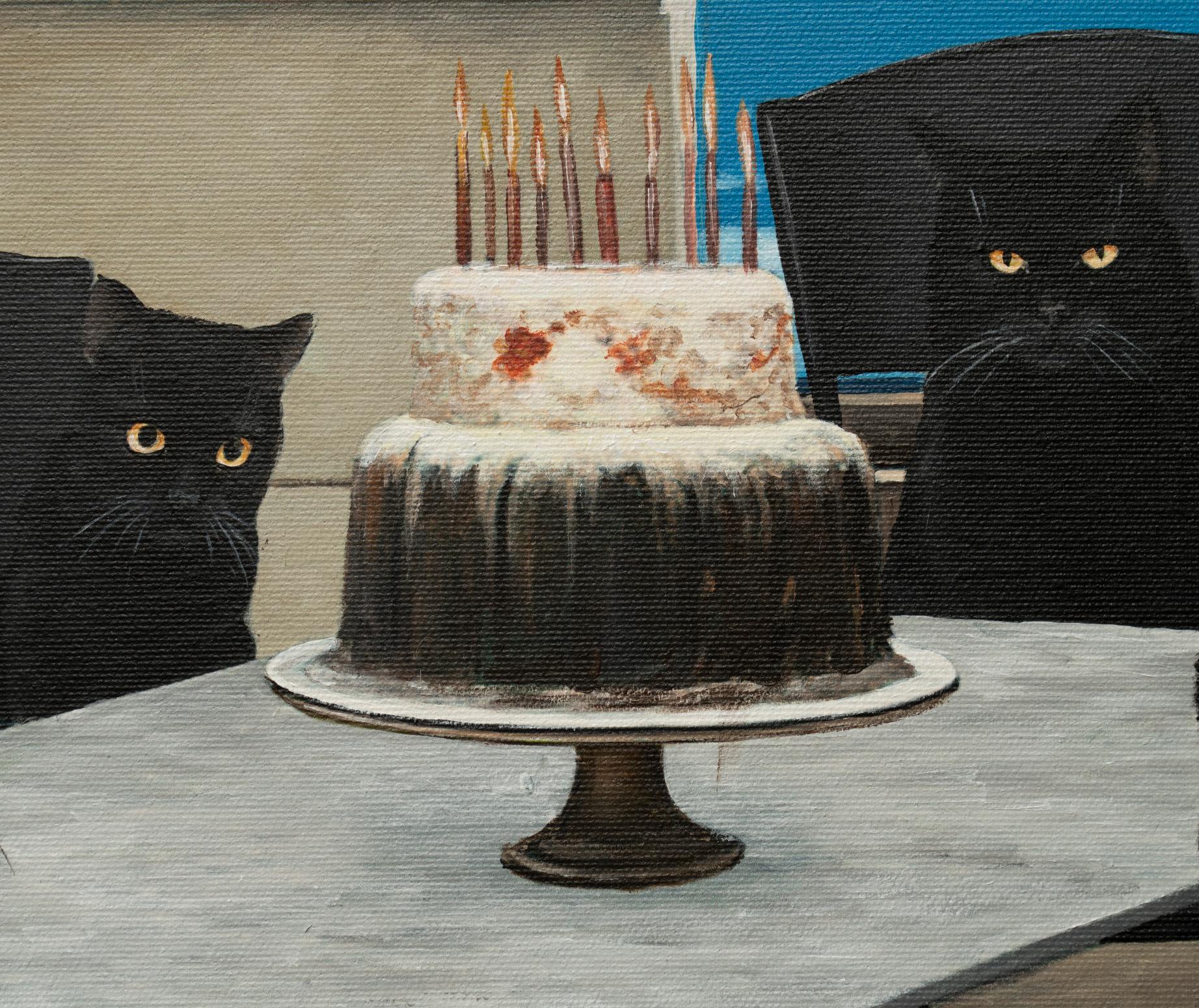 Ocean's Eight (Schwarz), Portrait Painting, von Nataliya Bagatskaya