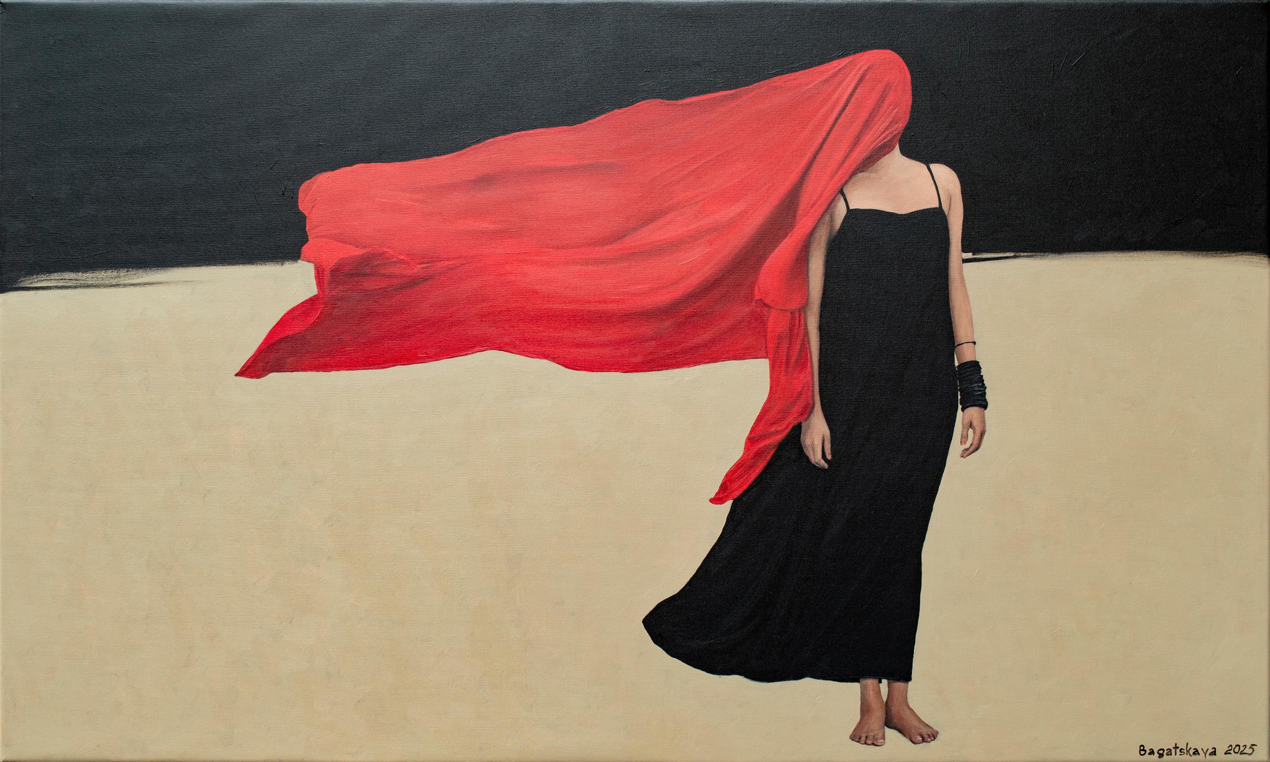 Portrait Painting de Nataliya Bagatskaya - Viento Rojo en la Frontera de los Mundos