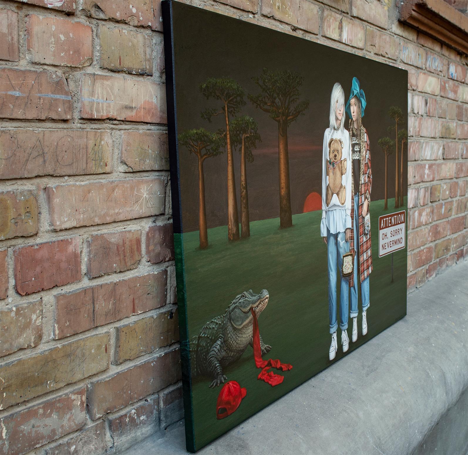 Requiem for Little Red Riding Hood - Painting by Nataliya Bagatskaya