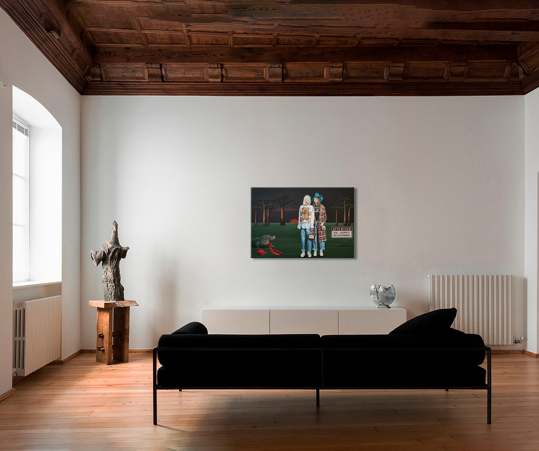 Requiem for Little Red Riding Hood - Realist Painting by Nataliya Bagatskaya