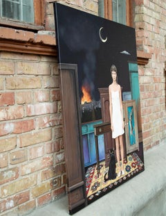 "Se olvidó de tener miedo" Pintura realista contemporánea, acrílico sobre lienzo