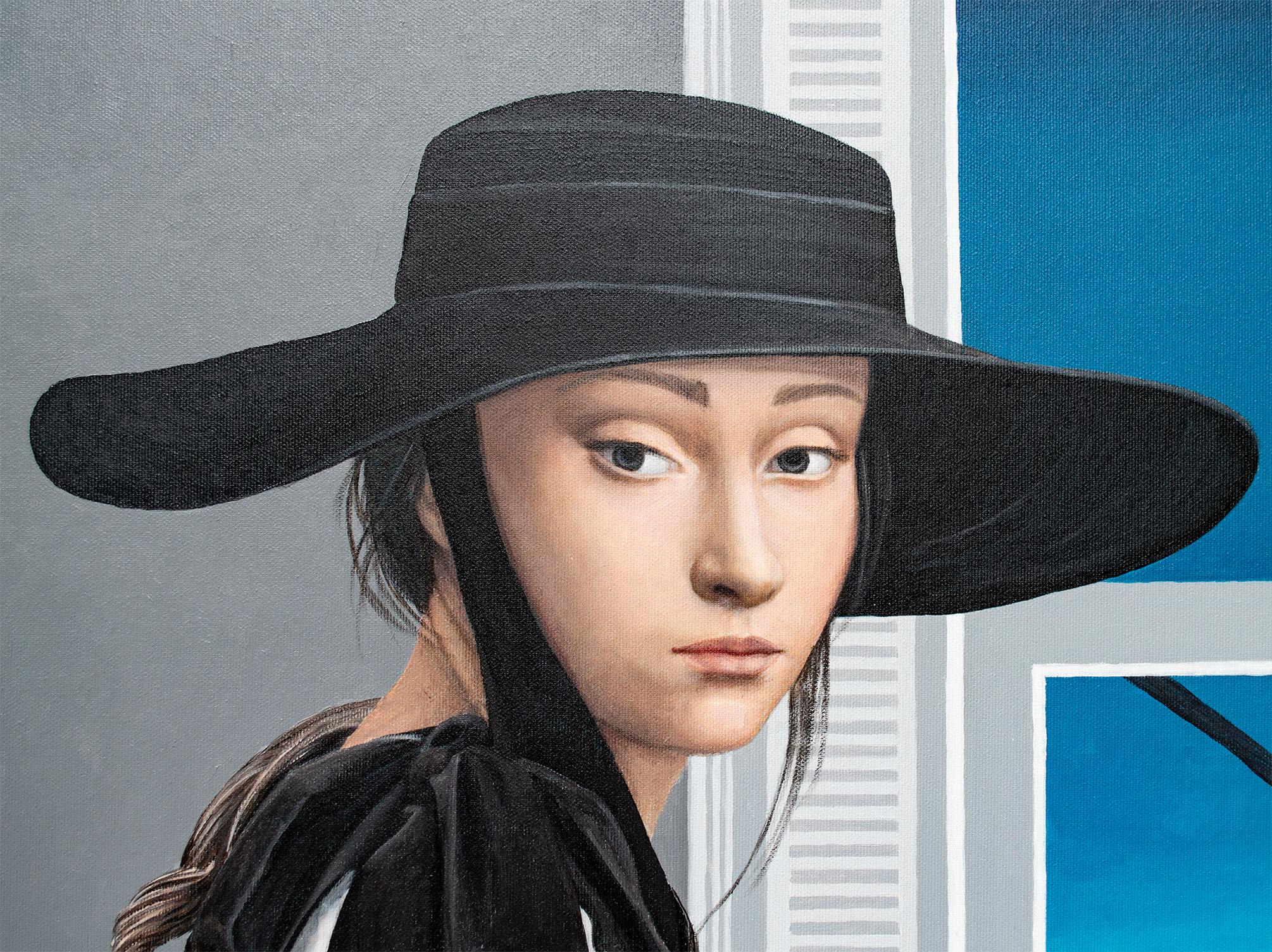 La pausa emotiva - Portrait Painting Grigio di Nataliya Bagatskaya