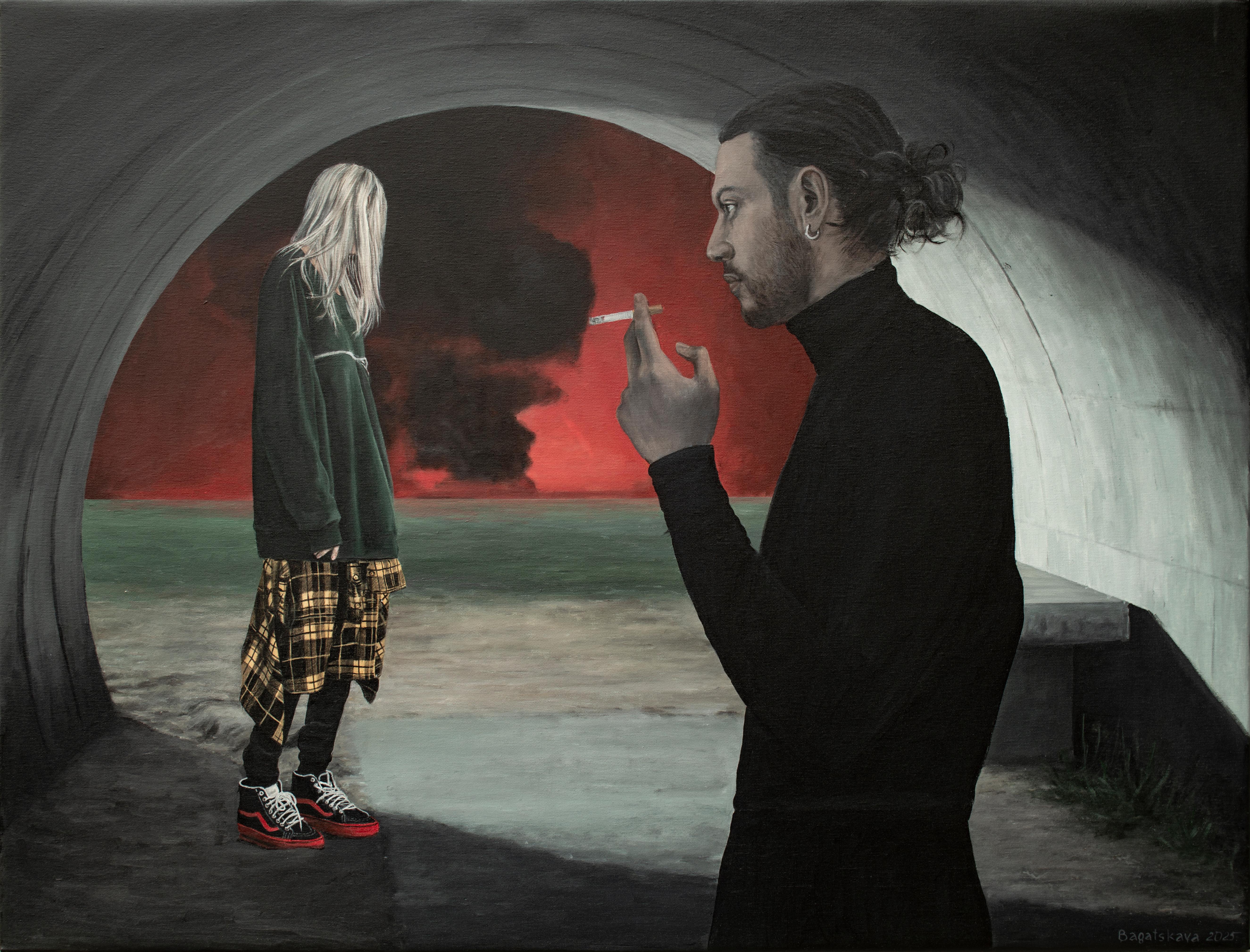 "The Illusion of Safety" Realist Acrylic Painting on Canvas, Signed