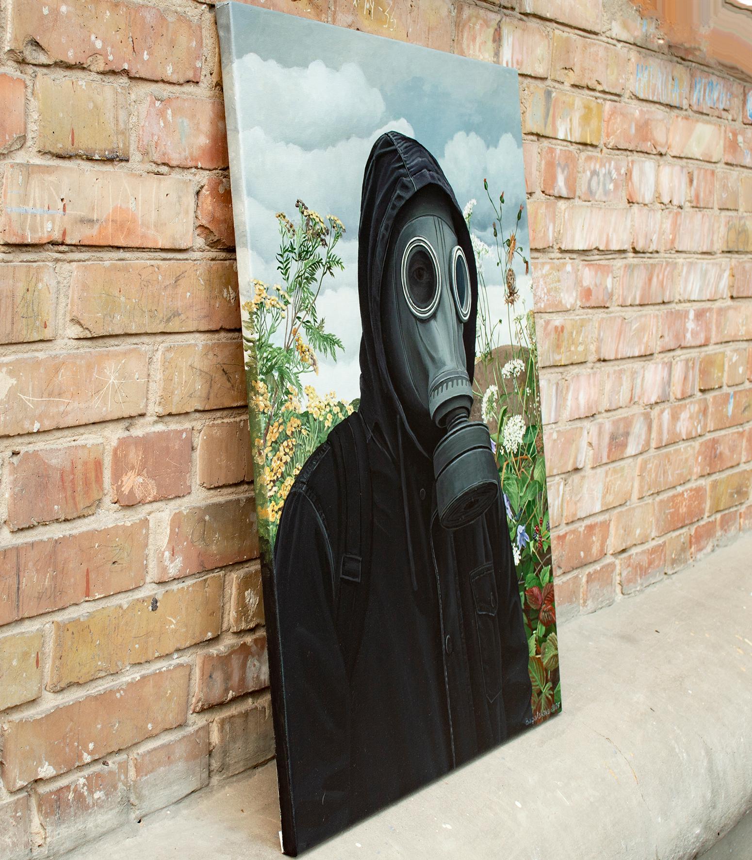 The Last Witness - Black Portrait Painting by Nataliya Bagatskaya