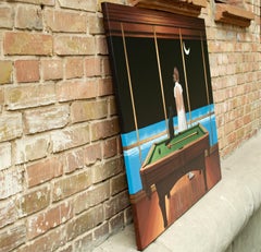 Pintura acrílica hiperrealista «The Missing Move», 90 x 120 cm, firmada