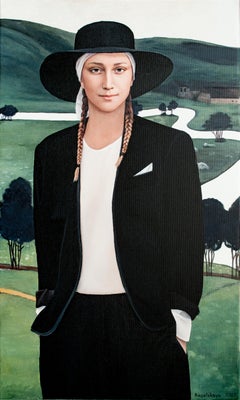 White River Portrait Painting, Acrylic on Canvas, Signed, 90x60 cm