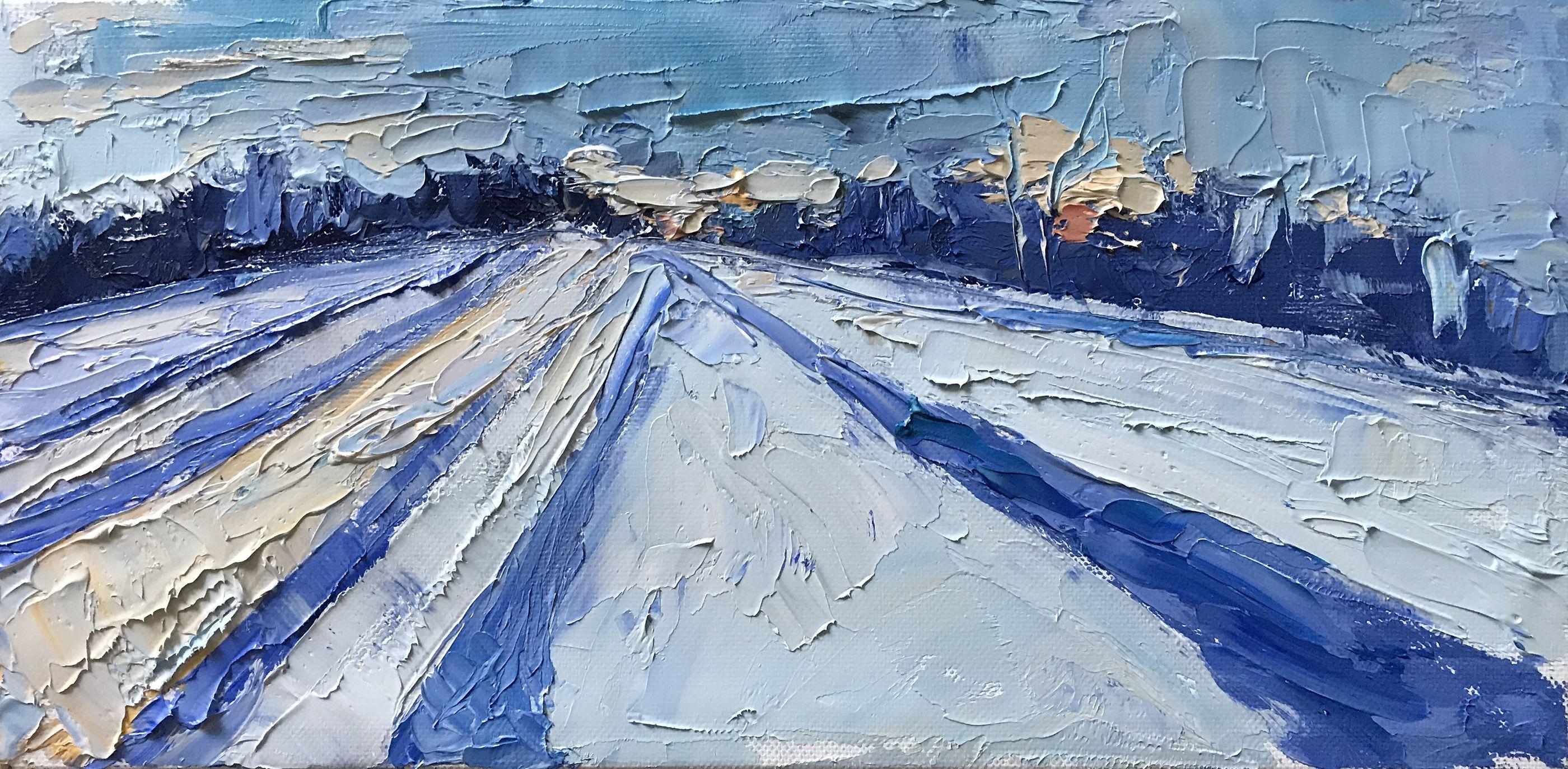 Snow snow snow, Painting, Oil on Wood Panel