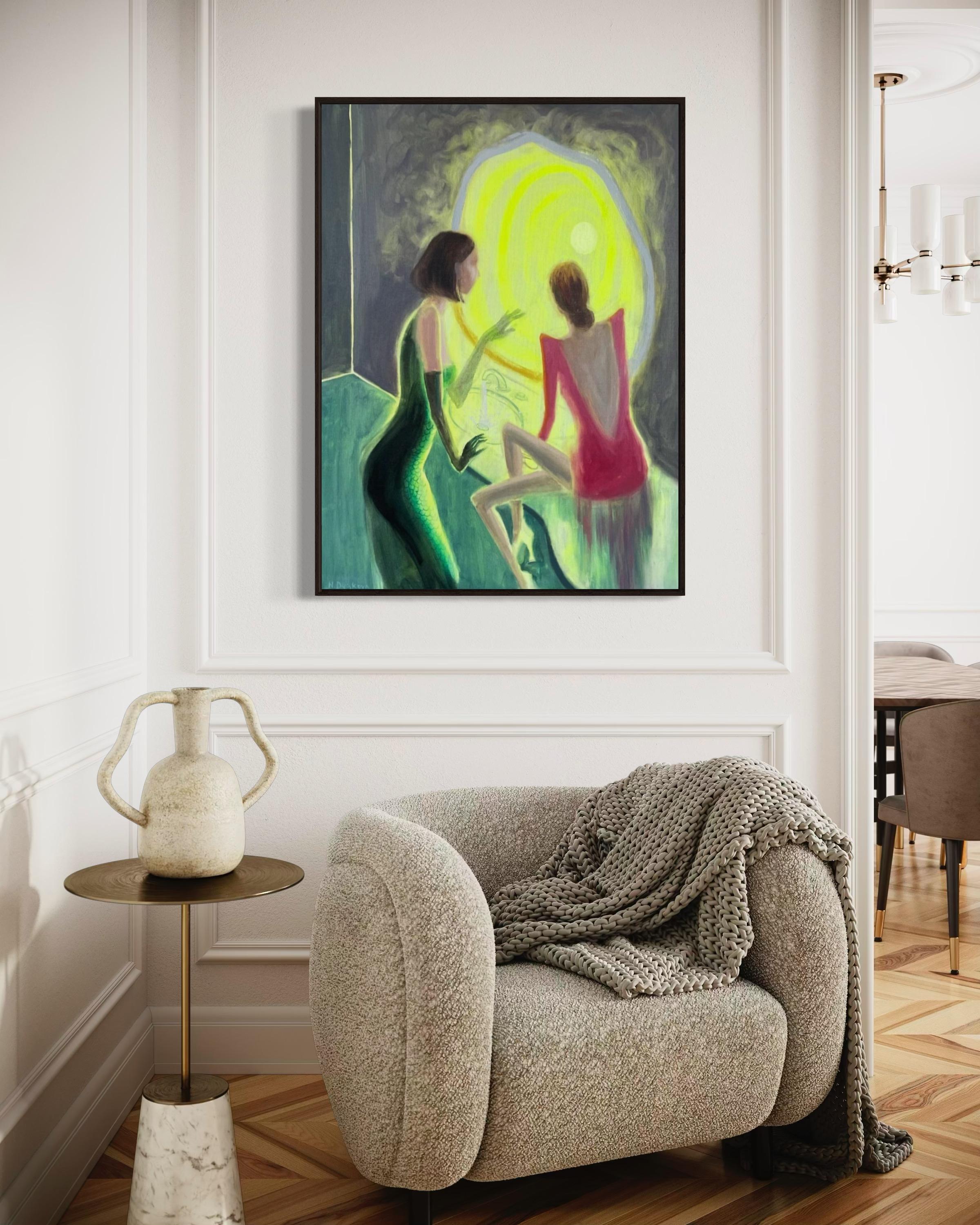 Alluring moonlight, 110x80 cm, huile sur toile en vente 2