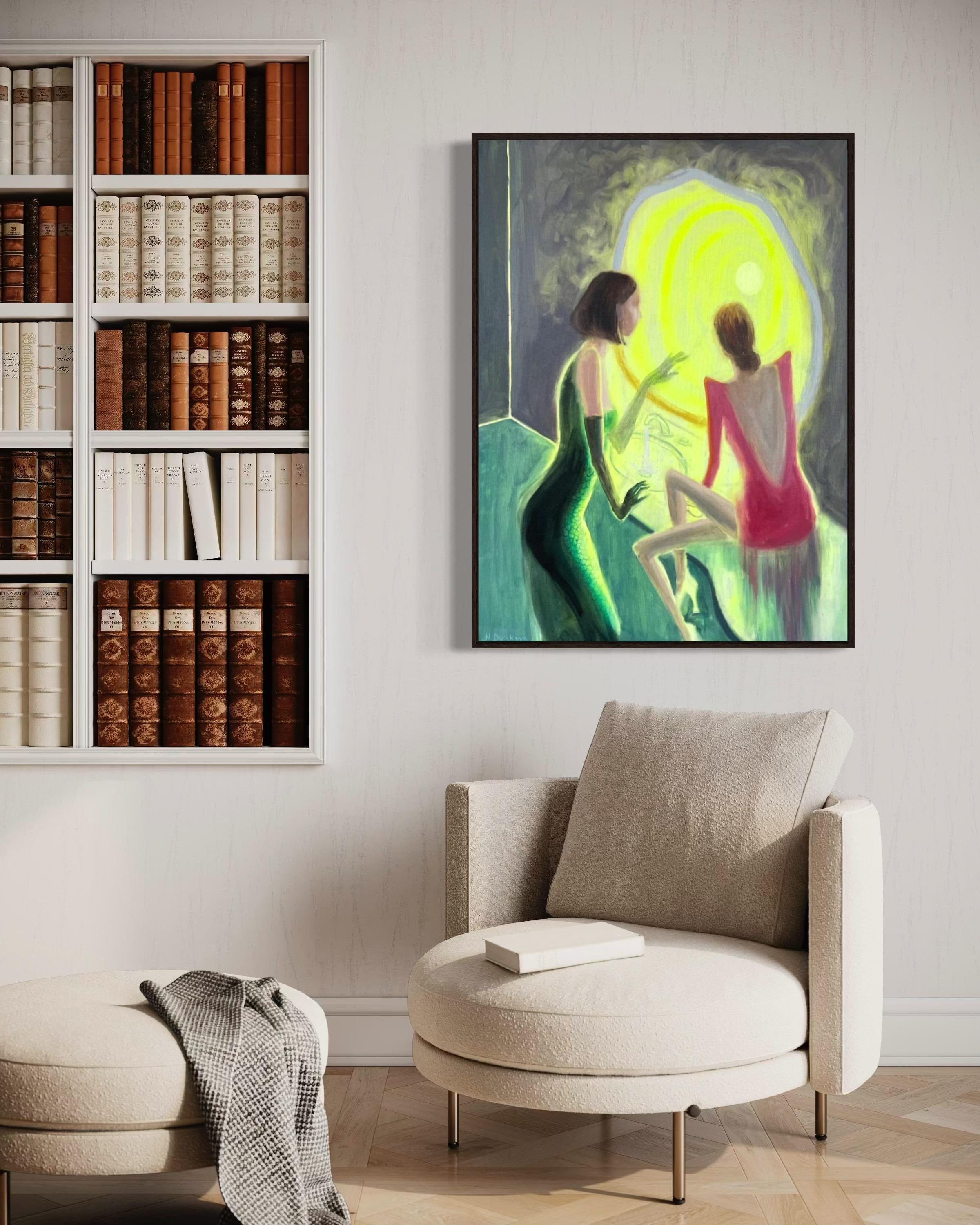 Alluring moonlight, 110x80 cm, huile sur toile en vente 3